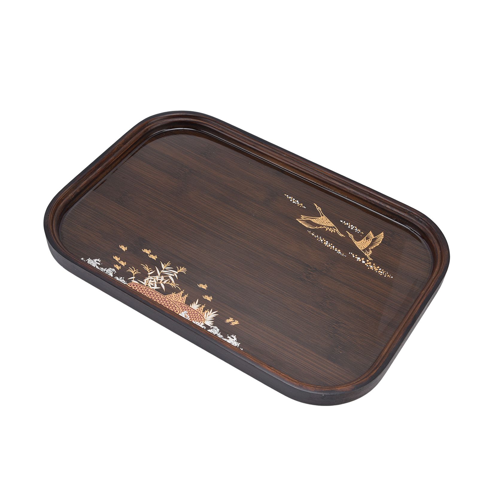Bamboo Tea Tray Japanese Simple Novel Beautiful Resin Walnut Tea Tray for Home view 10