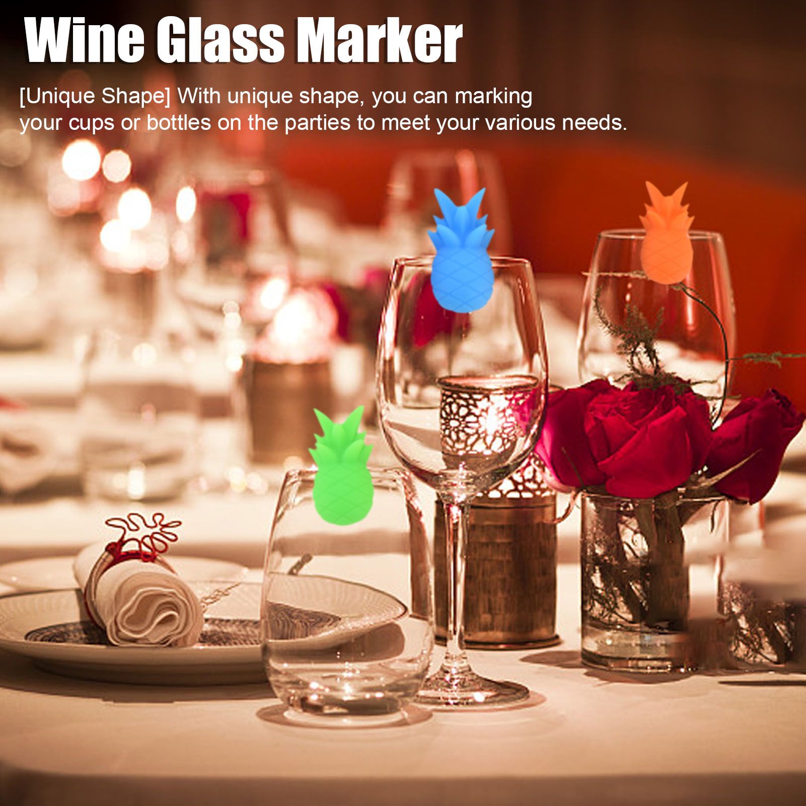 12PCS Wine Glass Marker Drinking Cup Identification Label Silicone Drinking view 13