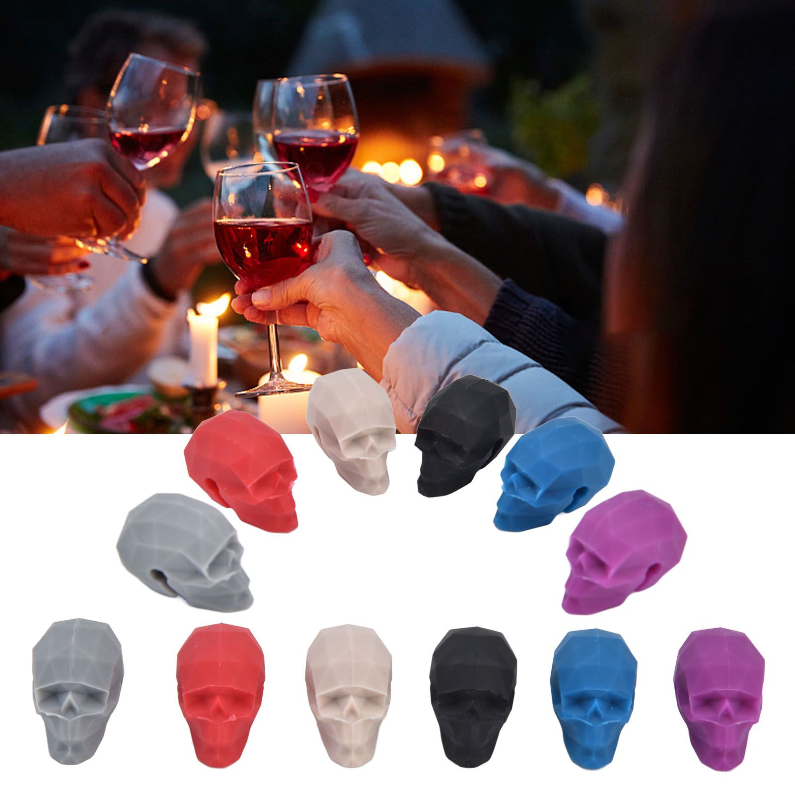 4Set Wine Cup Marker Unique Shape Drinking Glass Tag Silicone Cup view 12