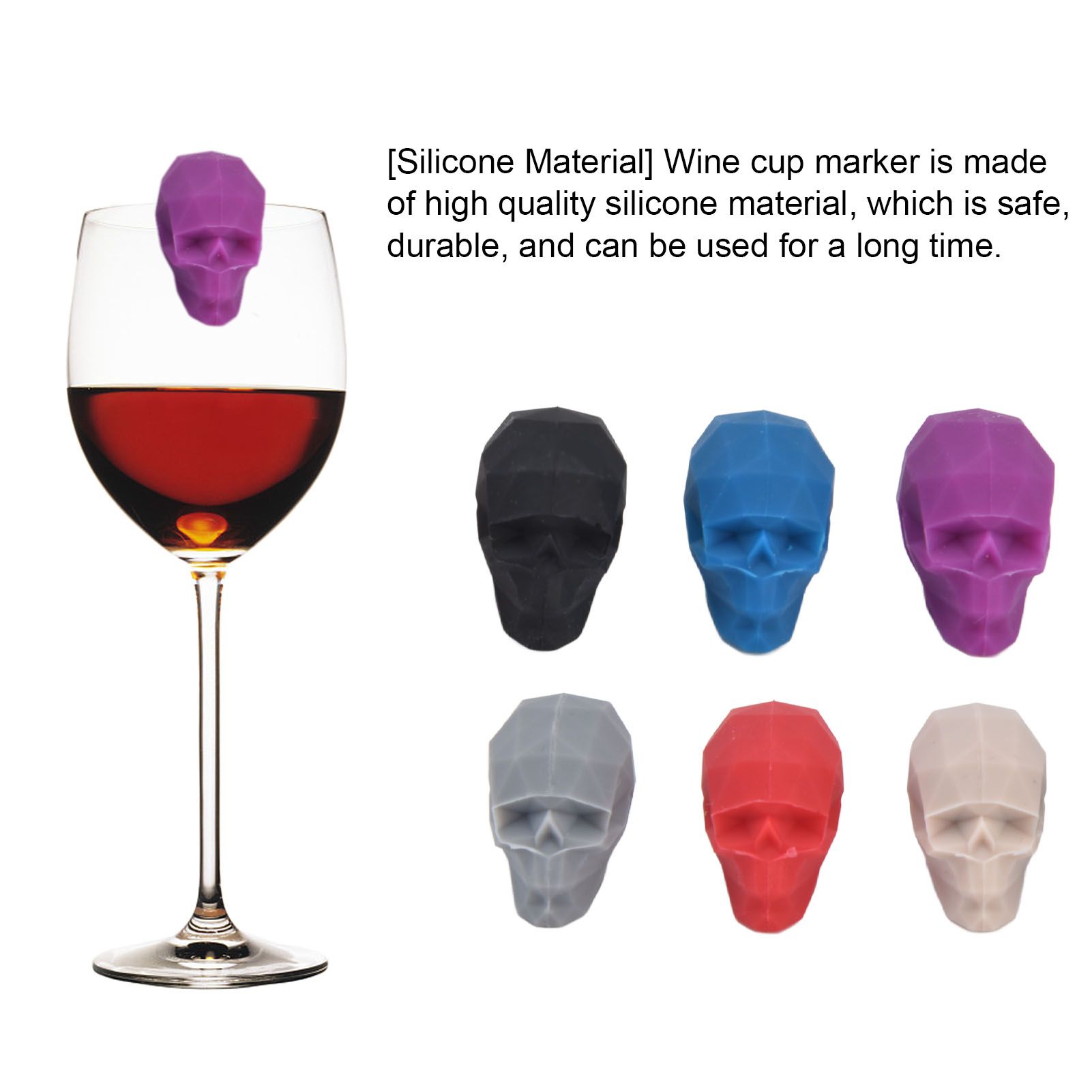 4Set Wine Cup Marker Unique Shape Drinking Glass Tag Silicone Cup view 14