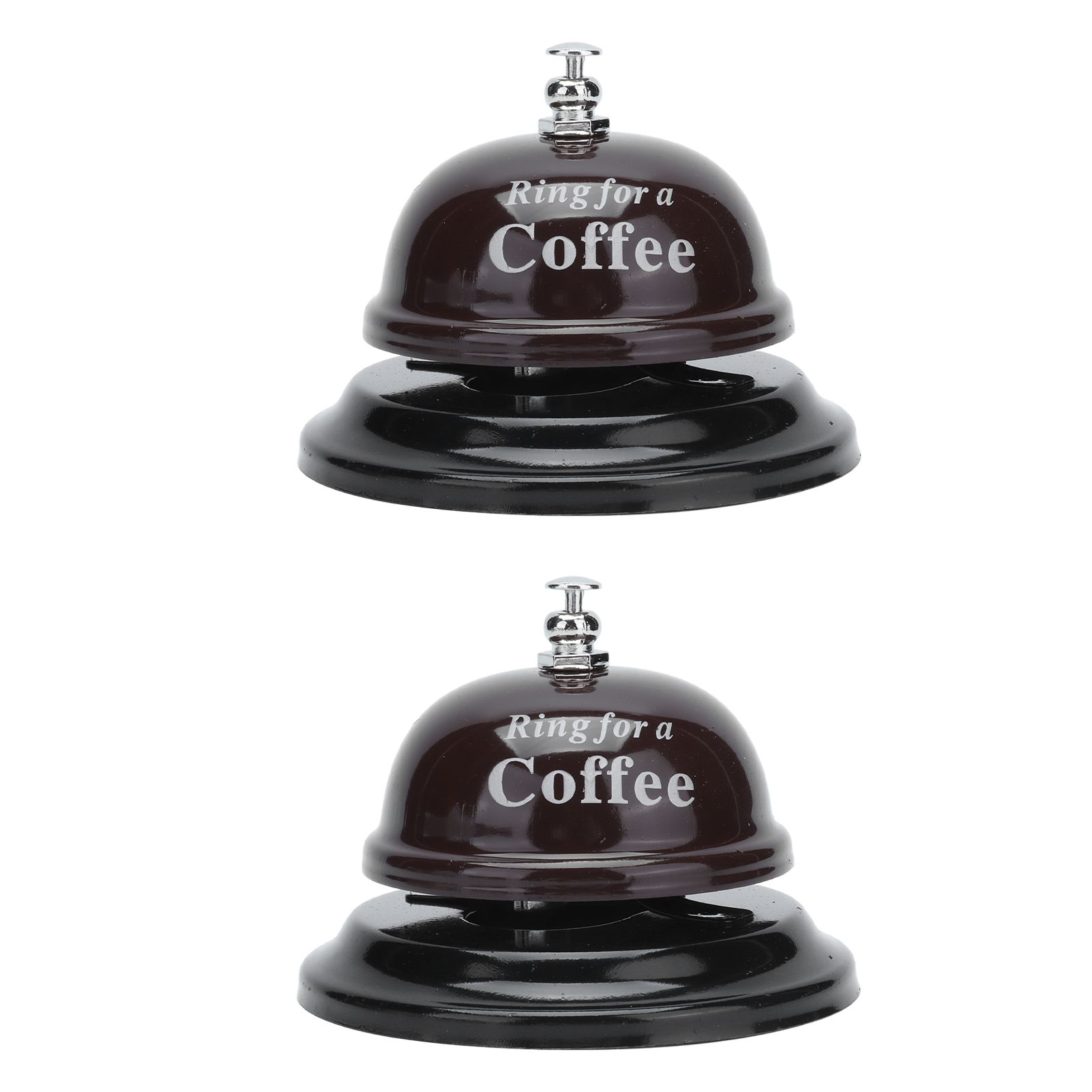 2Pcs Service Bell Exquisite Clear Sound Classic Shape Polishing Glossy Nonslip view 3