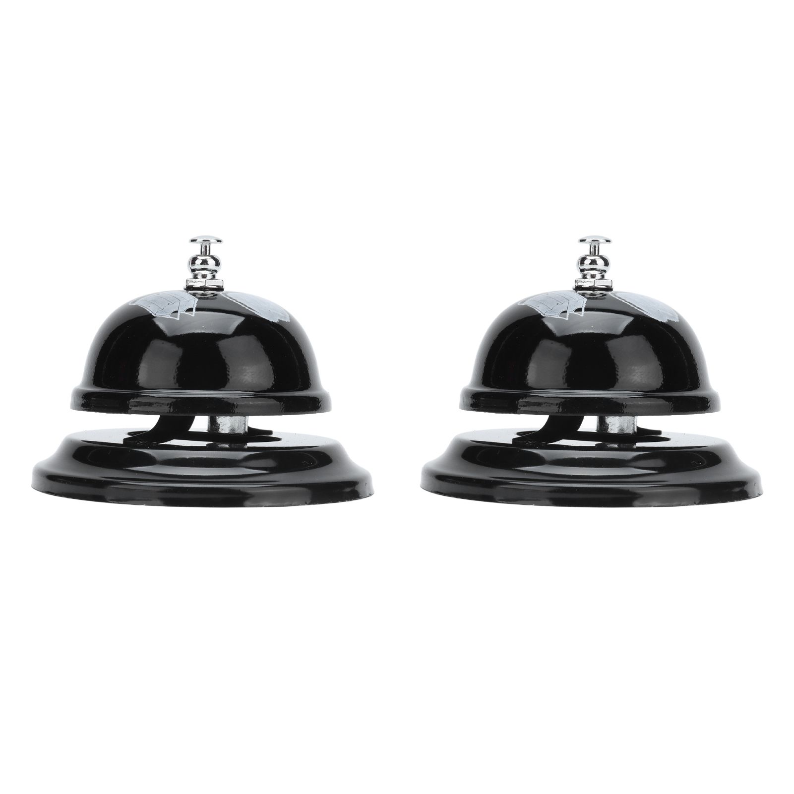 2Pcs Service Bell Exquisite Clear Sound Classic Shape Polishing Glossy Nonslip