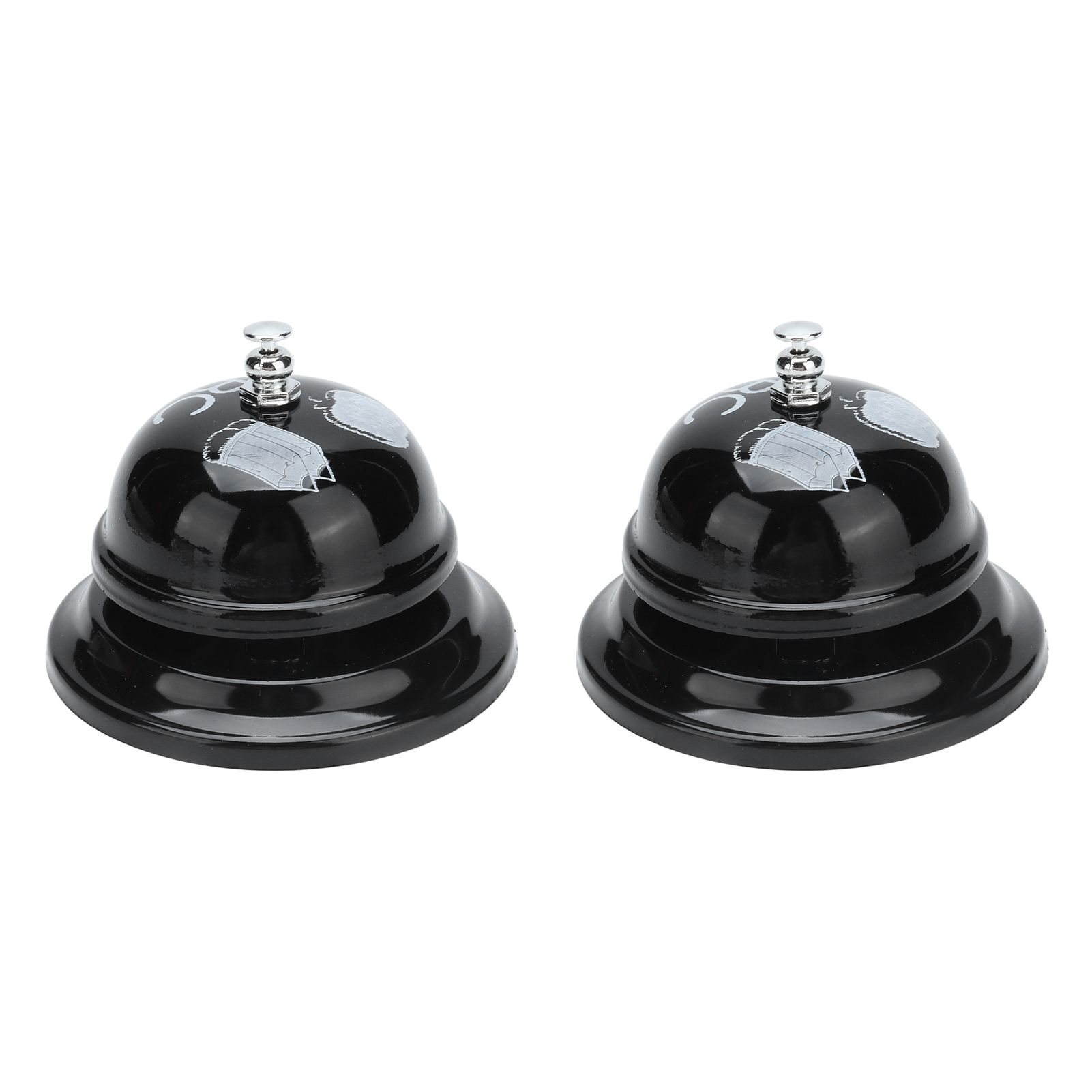 2Pcs Service Bell Exquisite Clear Sound Classic Shape Polishing Glossy Nonslip view 5