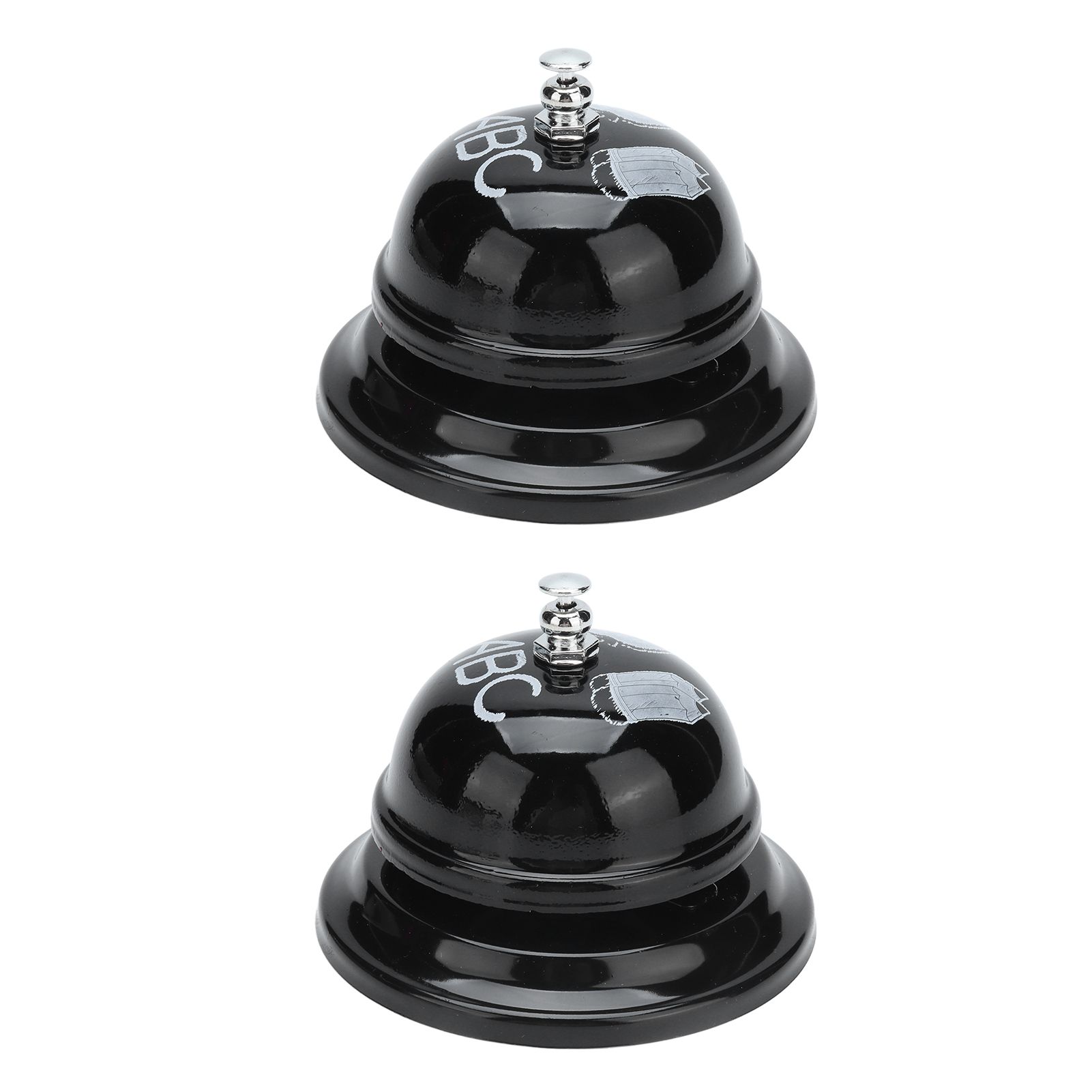 2Pcs Service Bell Exquisite Clear Sound Classic Shape Polishing Glossy Nonslip view 6