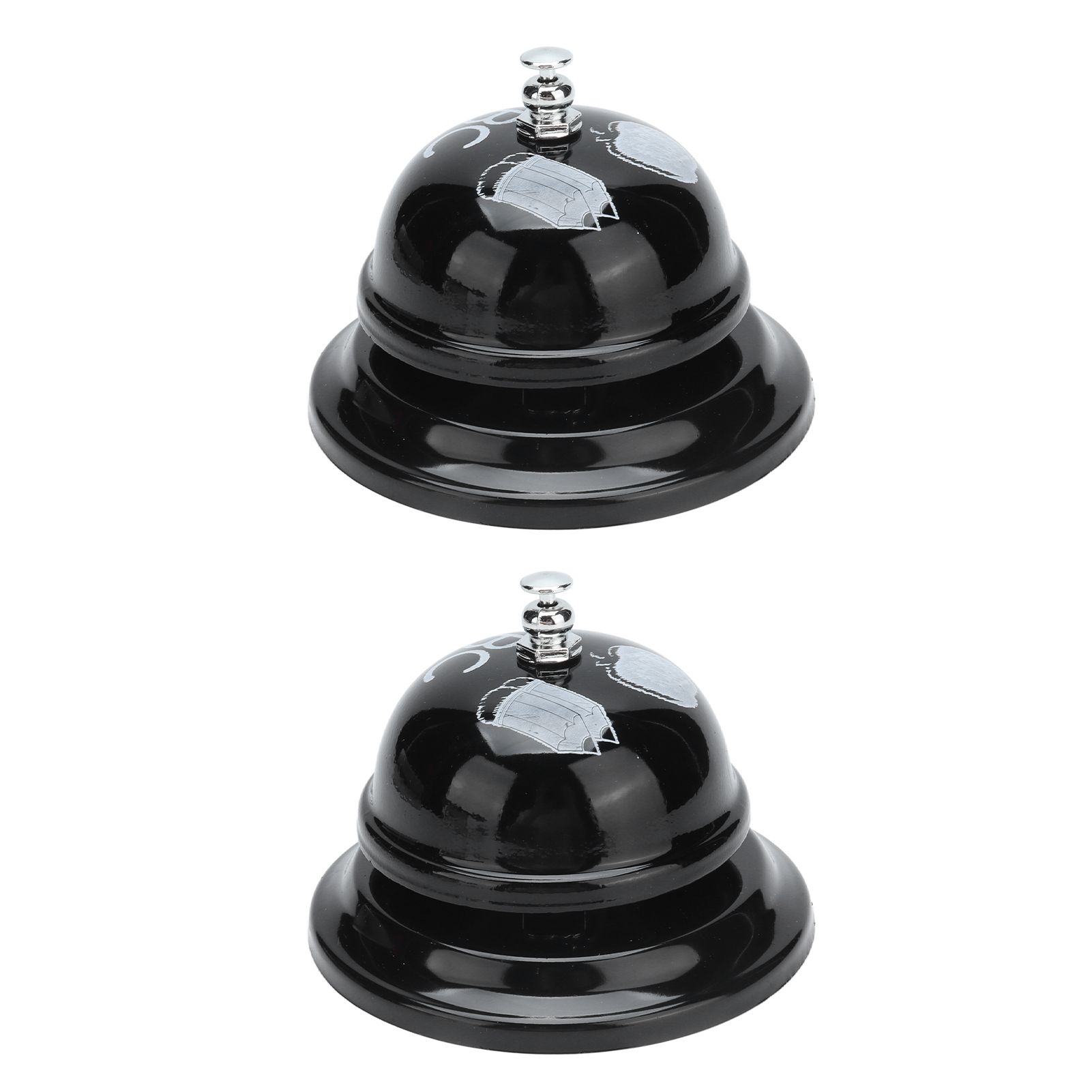 2Pcs Service Bell Exquisite Clear Sound Classic Shape Polishing Glossy Nonslip view 7
