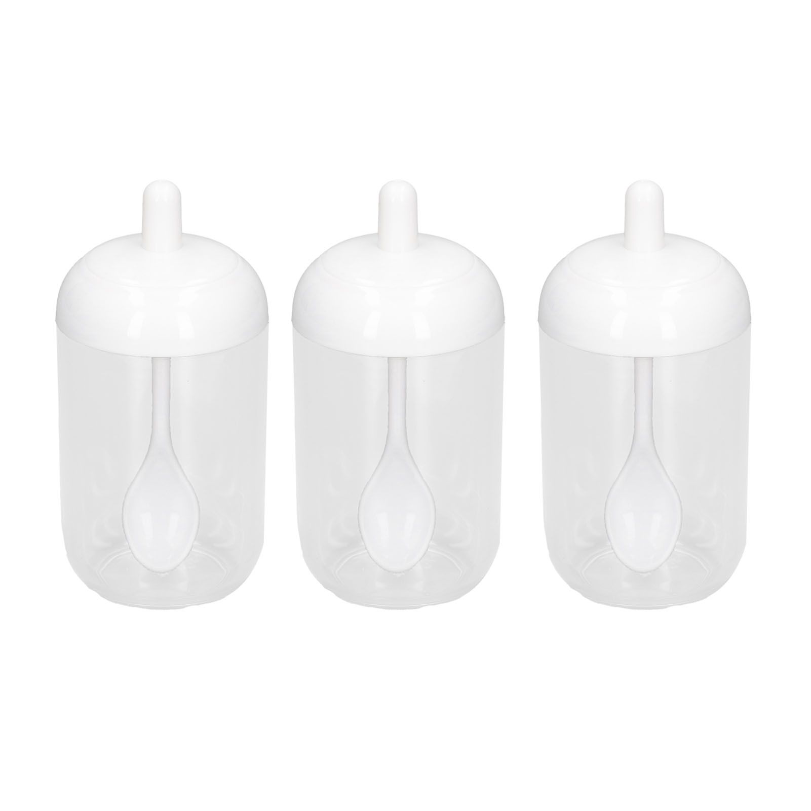 3PCS Seasoning Box with Spoon Transparent Spice Bottle Sealed Spice Container view 8