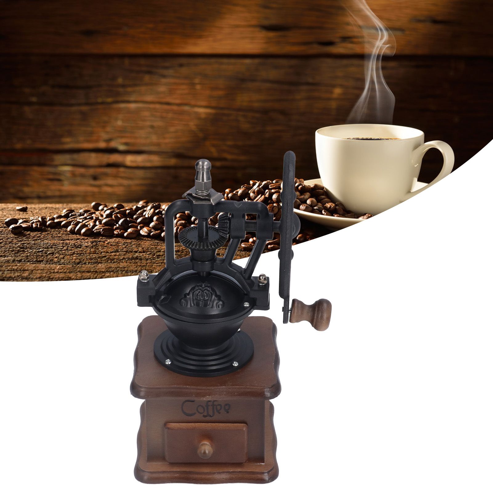 Manual Coffee Grinder Retro Style Sturdy Durable Exquisite Portable Hand view 12