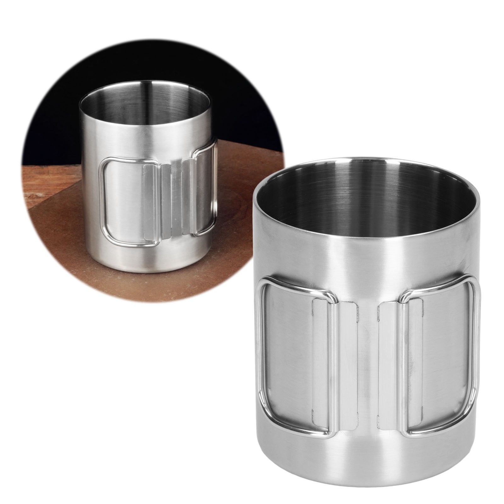 Stainless Steel Cup Corrosion Resistant Folding Handle Folding Design view 11