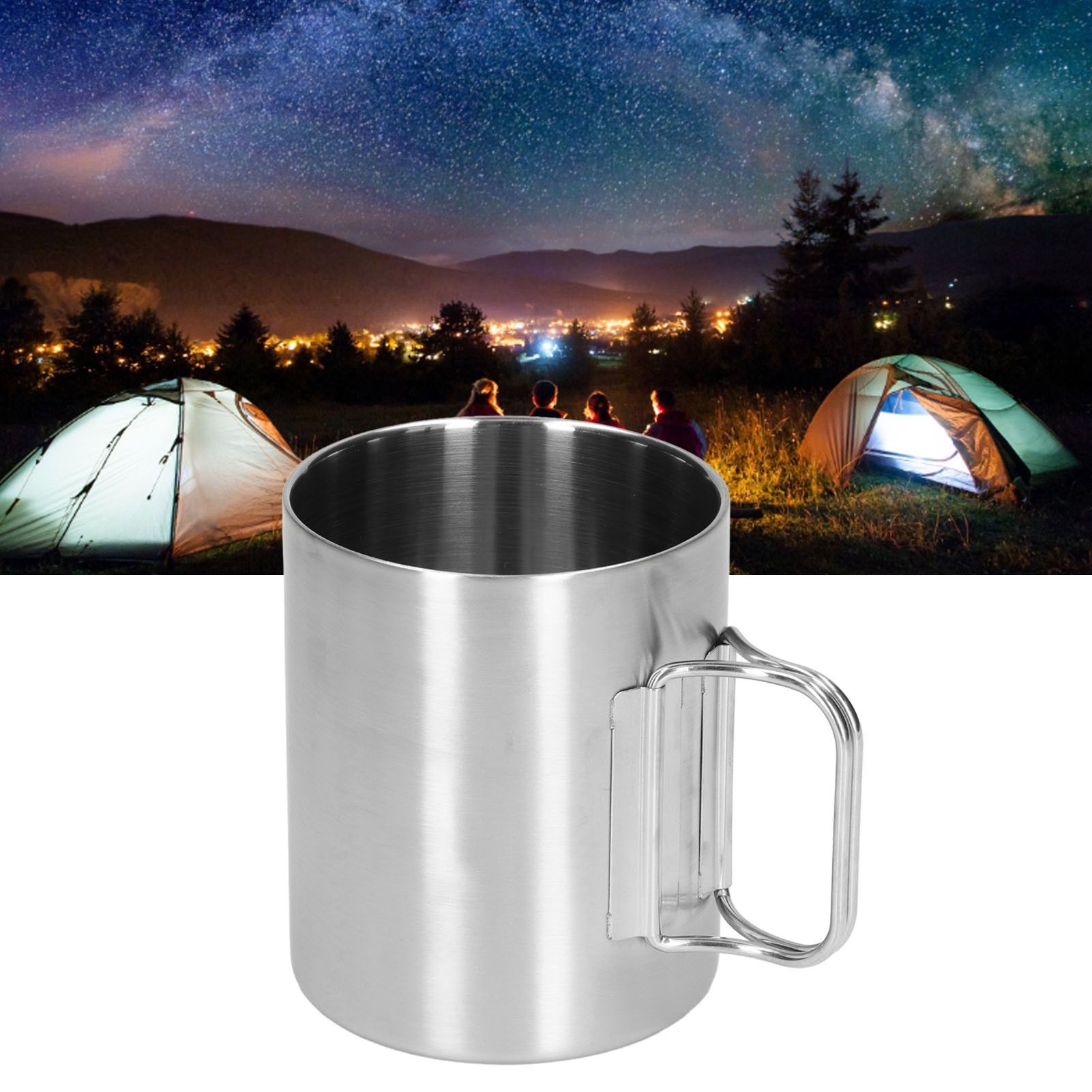 Stainless Steel Cup Corrosion Resistant Folding Handle Folding Design view 12