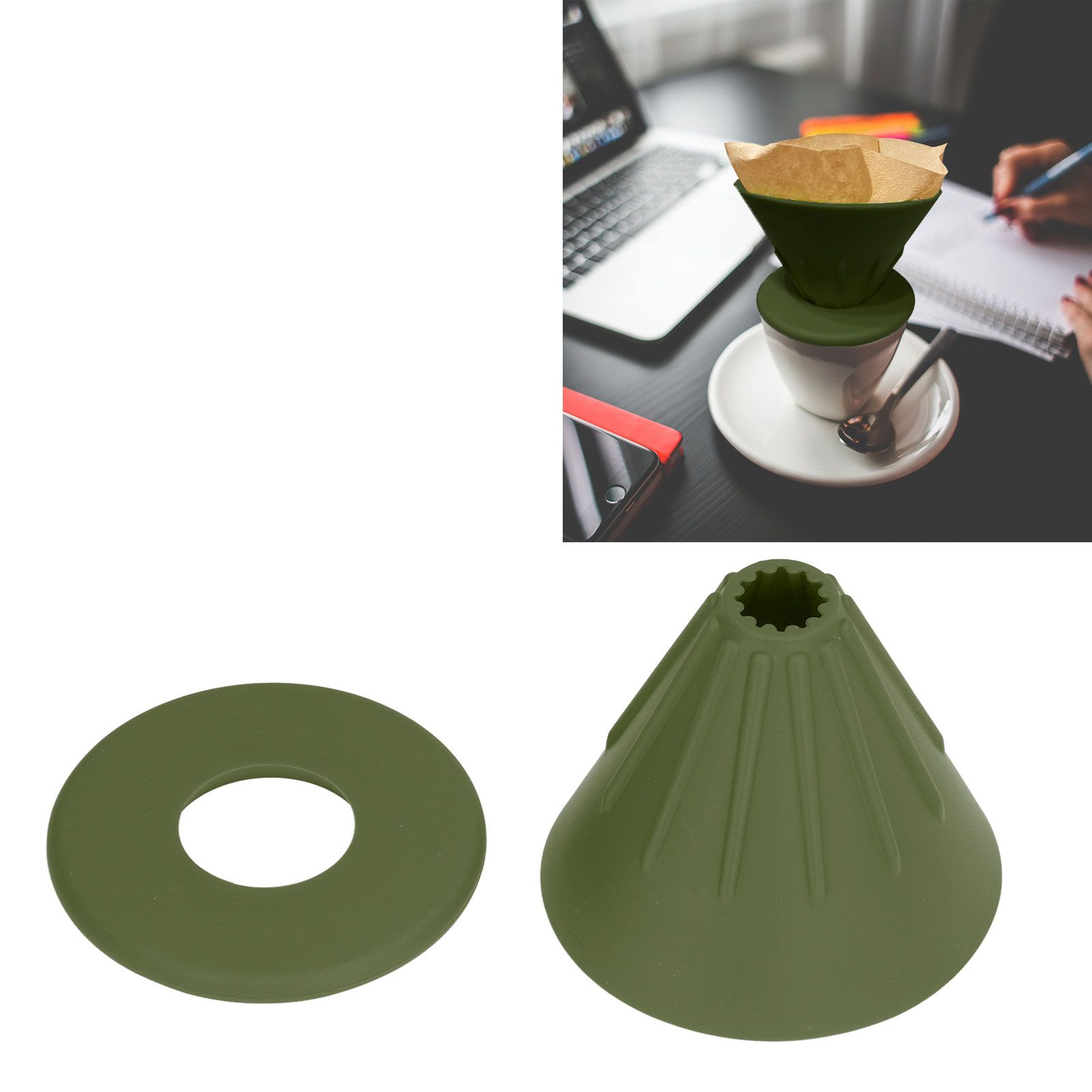 Silicone Coffee Dripper Reusable Cone Coffee Filter Holder for Travel Hiking view 11