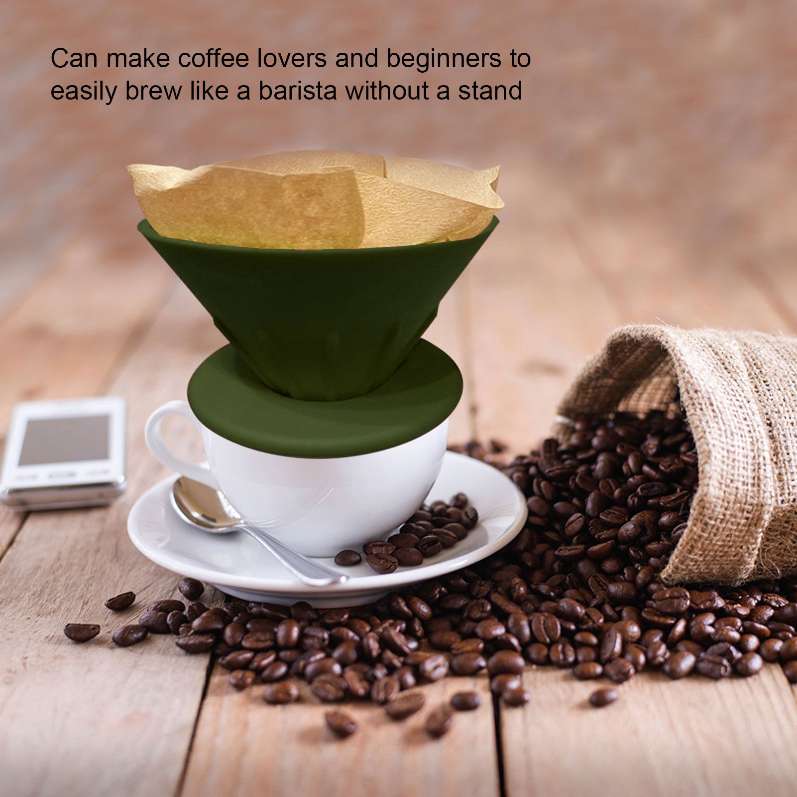 Silicone Coffee Dripper Reusable Cone Coffee Filter Holder for Travel Hiking view 15