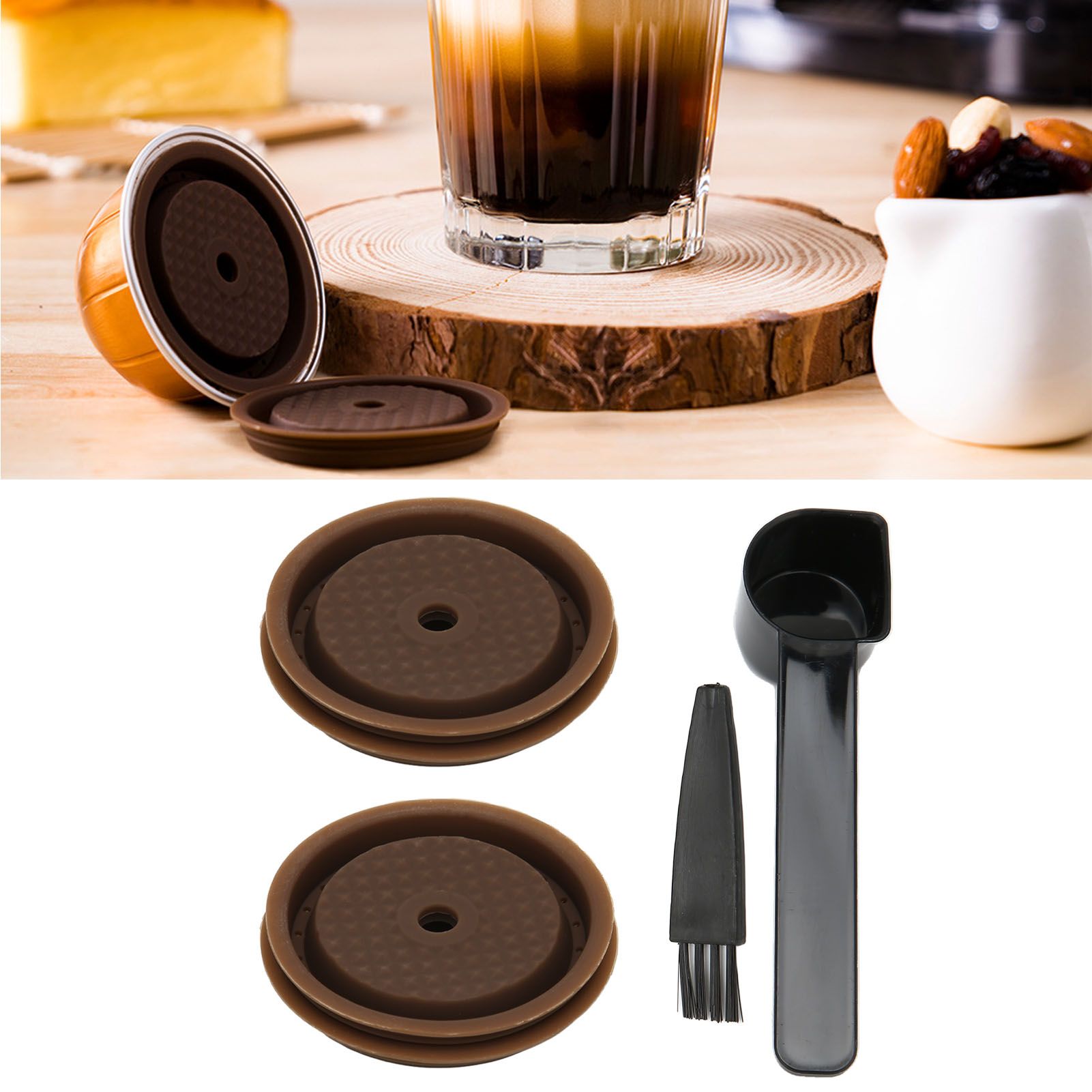Reusable Coffee Capsule Lid Food Grade Silica Gel Environmental Resilient Lid view 12