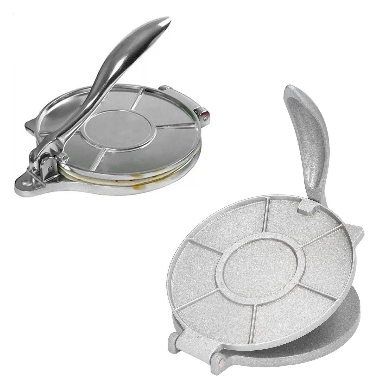 Tortilla Press 7.7in Rust Proof Aluminum Alloy Silver Heavy Duty Quesadilla view 11
