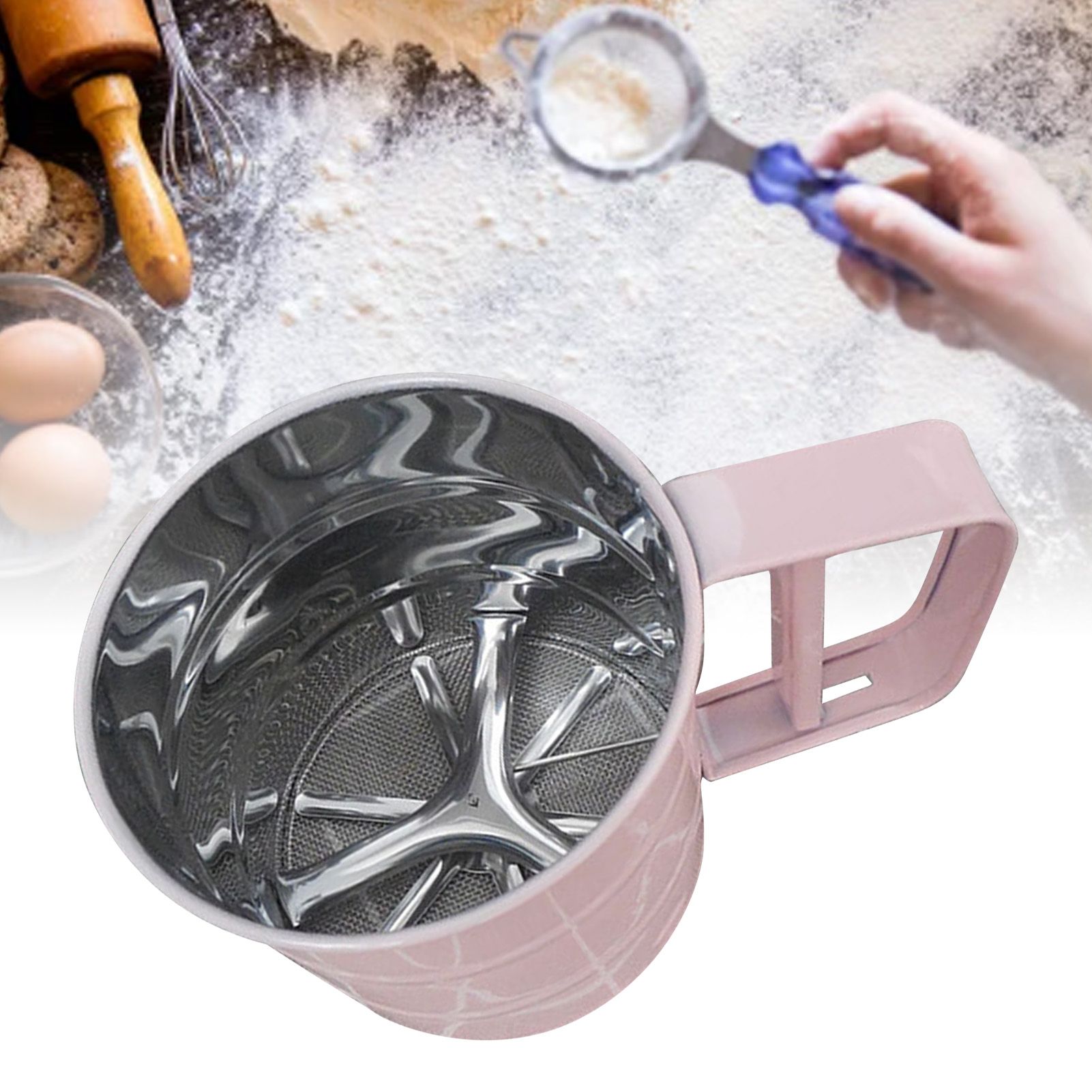 Flour Sifter Stainless Steel Corrosion Resistant Safe Odorless Beautiful view 5
