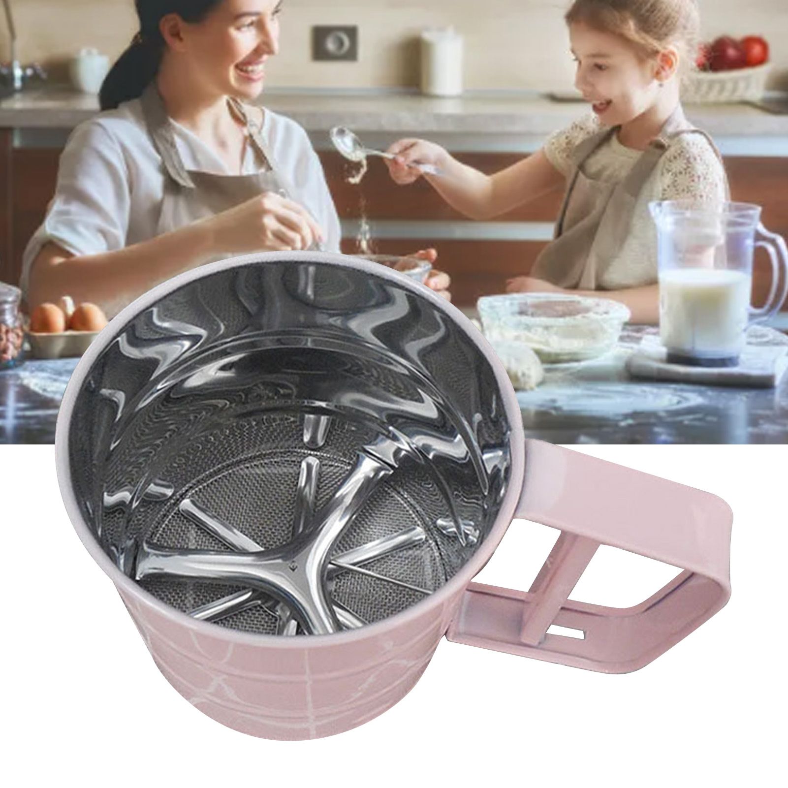Flour Sifter Stainless Steel Corrosion Resistant Safe Odorless Beautiful view 6