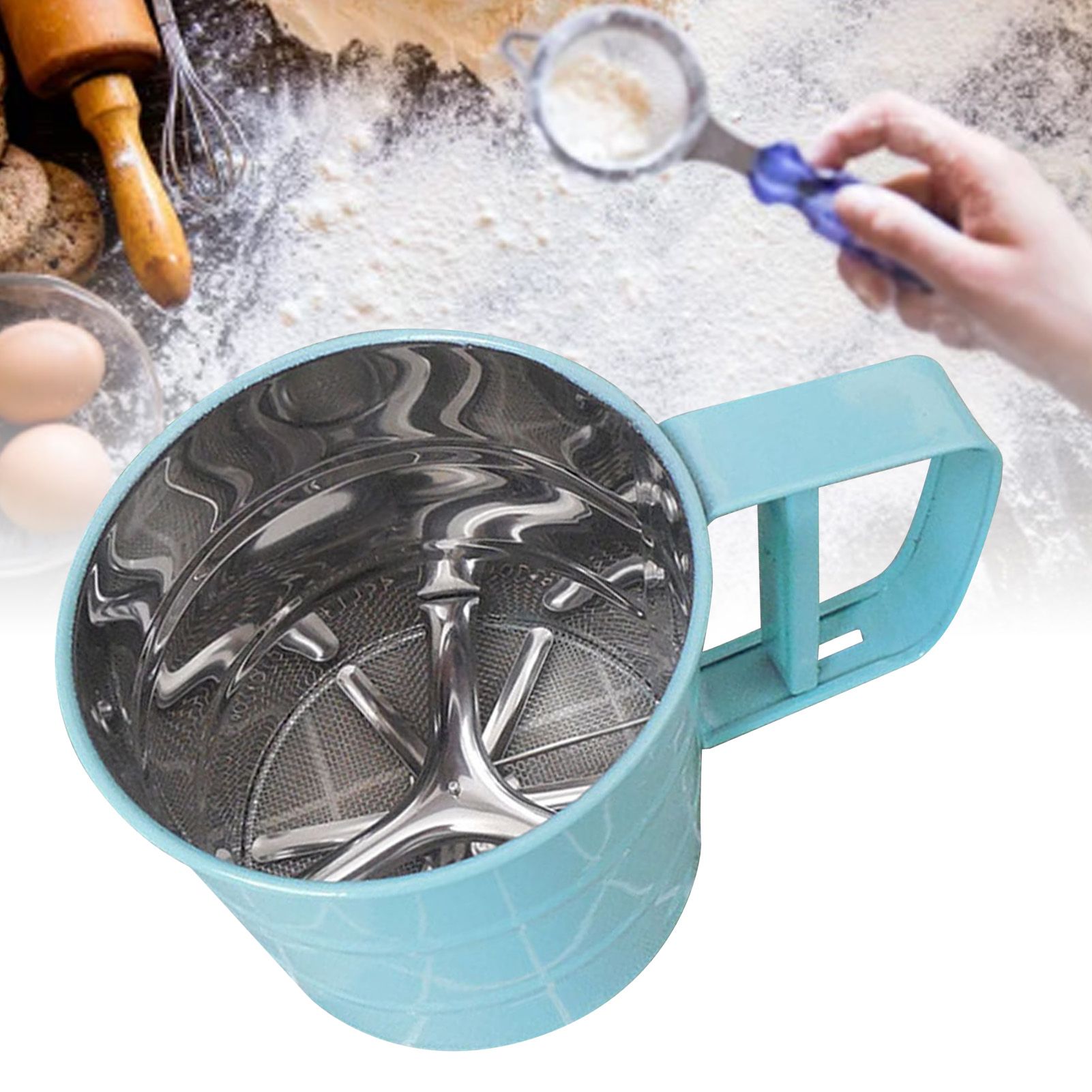 Flour Sifter Stainless Steel Corrosion Resistant Safe Odorless Beautiful view 5