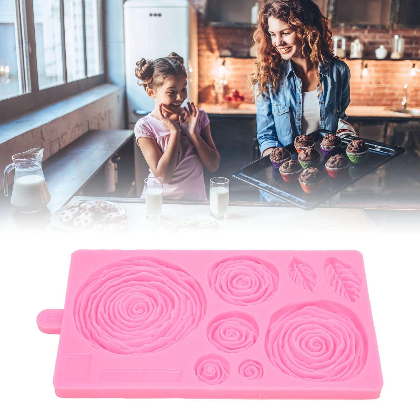 Roses Mold Stick Proof Toxic Free Odorless Dishwasher Safe Silicone Leaf view 12