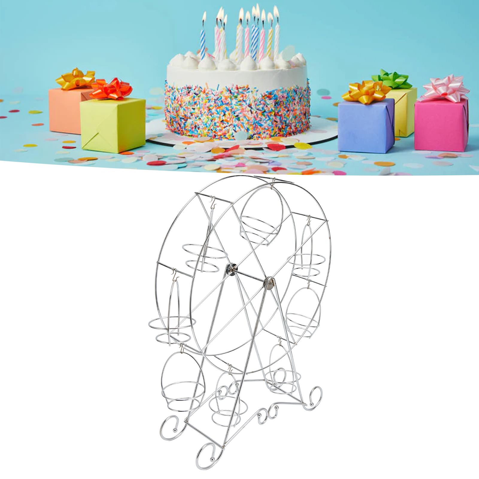 Ferris Wheel Cupcake Stand 8 Cups Dessert Carrier Display Holder for view 12