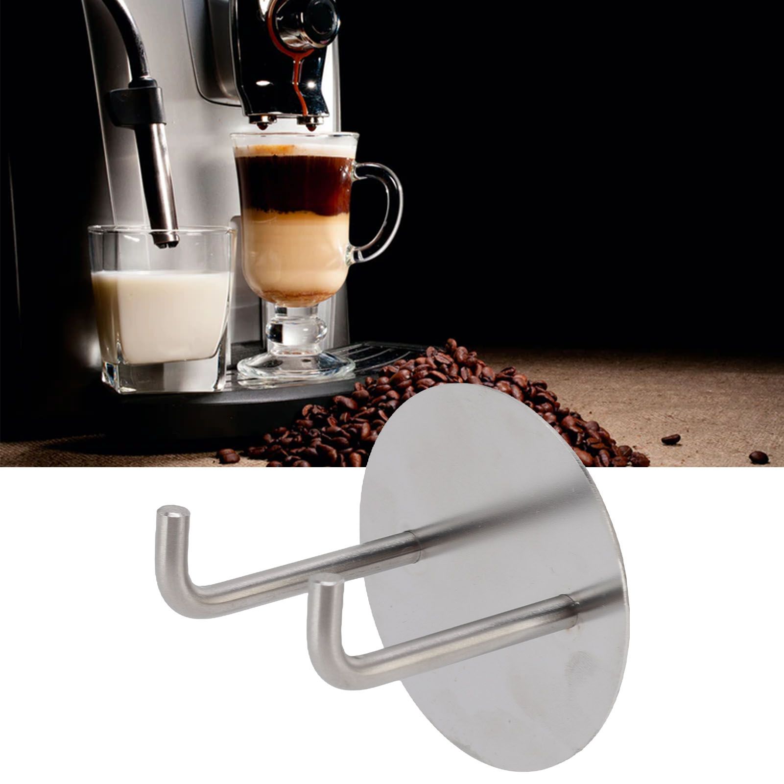 Coffee Portafilter Rack Stainless Steel Self Adhesive Wall Stand for Kitchen view 12