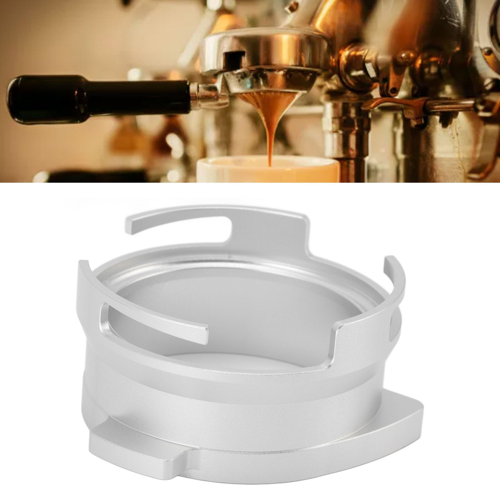 54mm Coffee Portafilter Dosing Funnel Aluminum Alloy Rotatable Dosing Funnel view 11