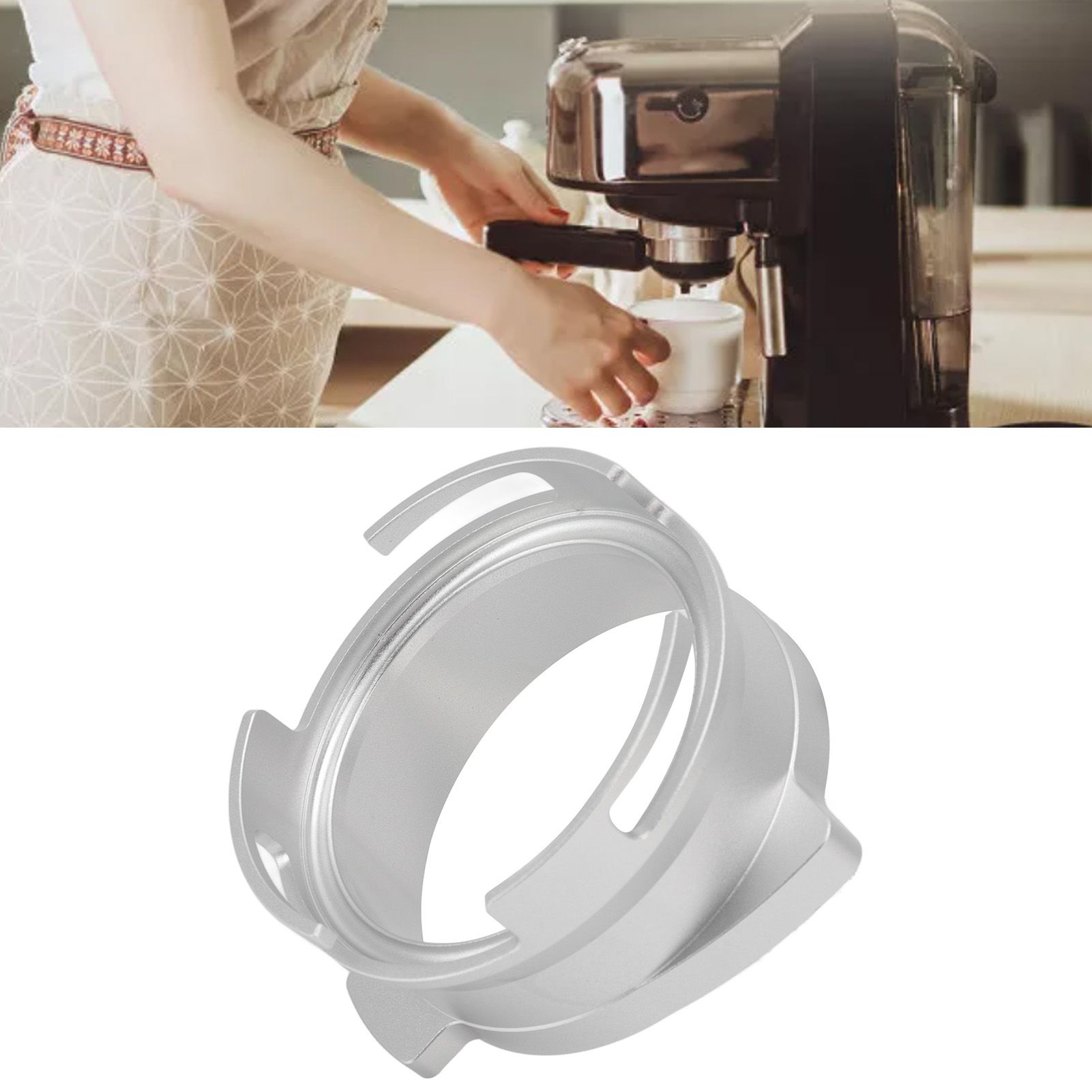 54mm Coffee Portafilter Dosing Funnel Aluminum Alloy Rotatable Dosing Funnel view 12