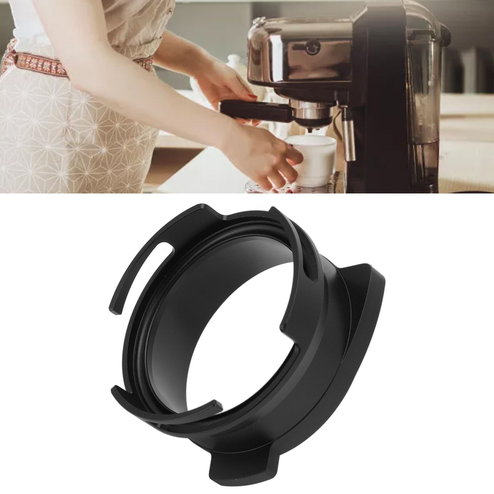 54mm Coffee Portafilter Dosing Funnel Aluminum Alloy Rotatable Dosing Funnel view 12