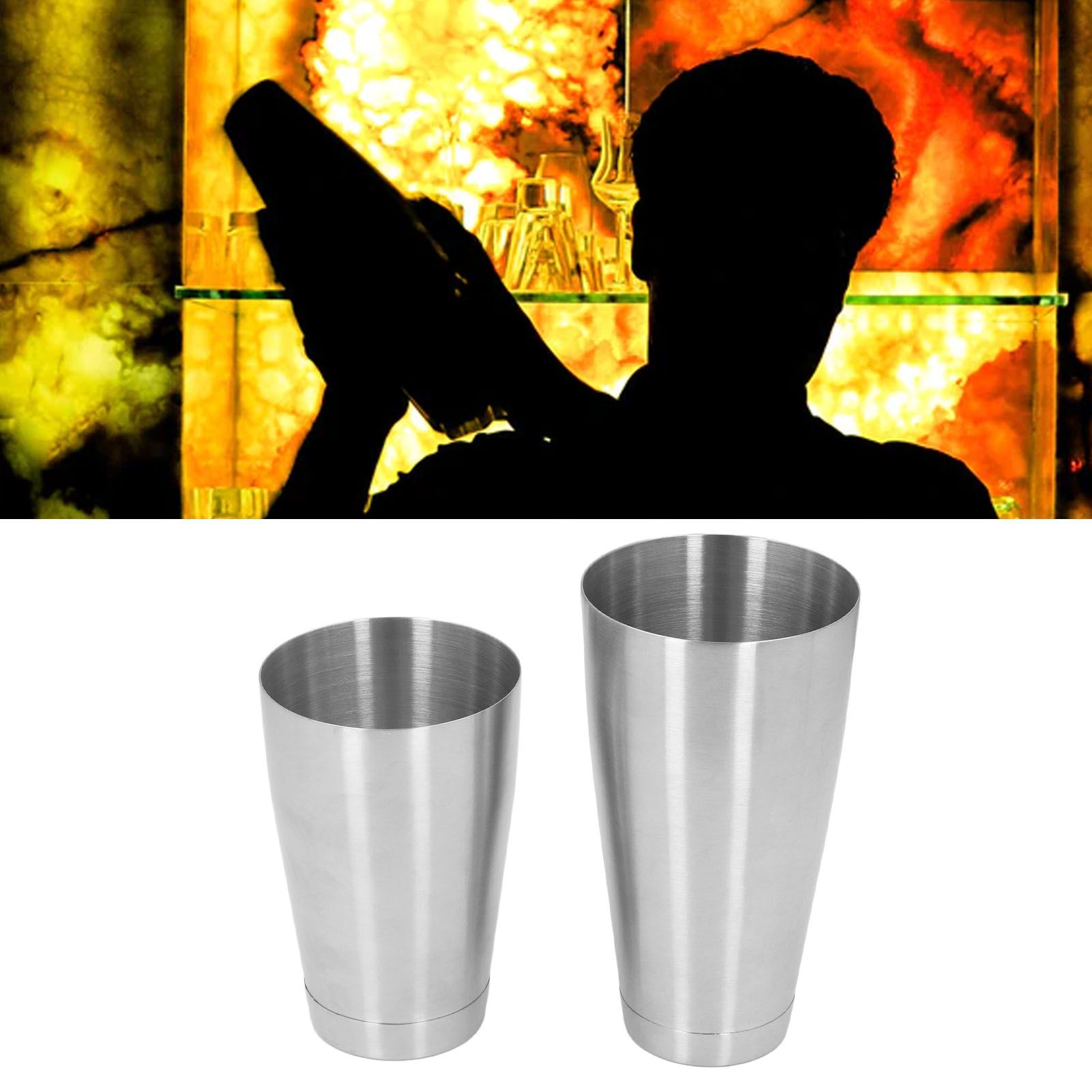 Cocktail Shaker Cup Kit Stainless Steel Bartender Shaking Tins Bartending view 11