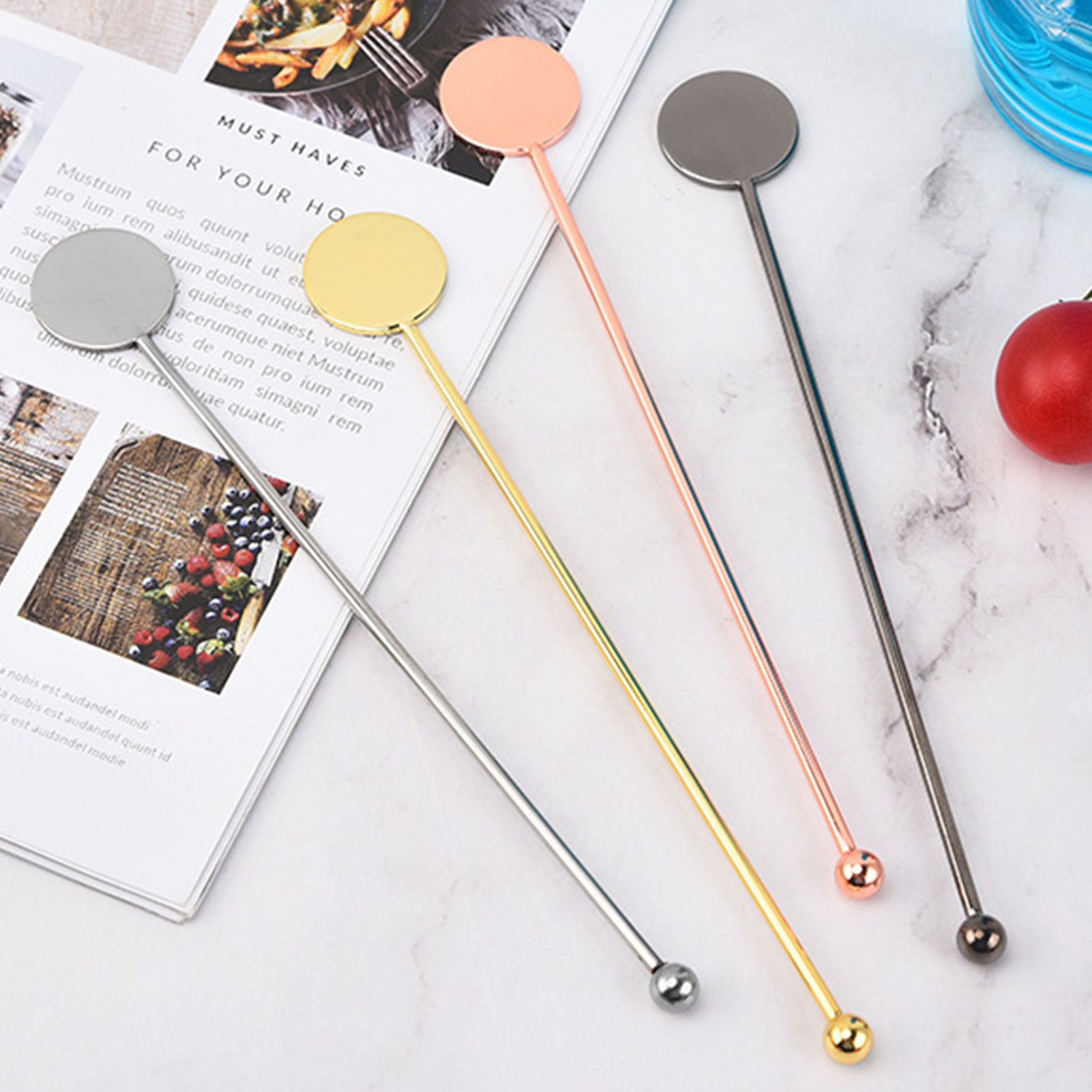 4pcs Stainless Steel Cocktail Layering Stick Coffee Beverage Stirrers Stick view 12