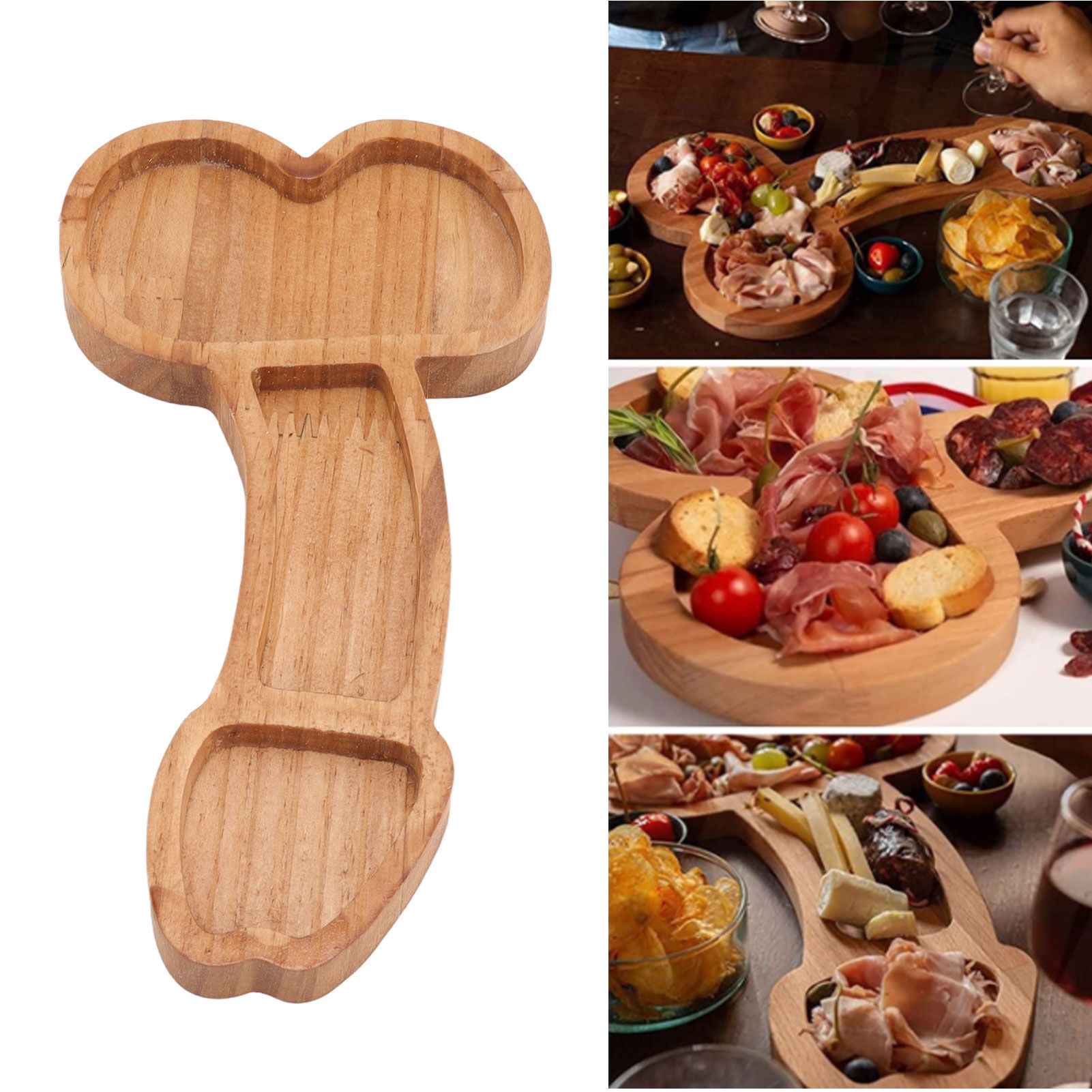 Aperitif Board Composite Wood Trumpet Shape Cooked Food Platter for view 12