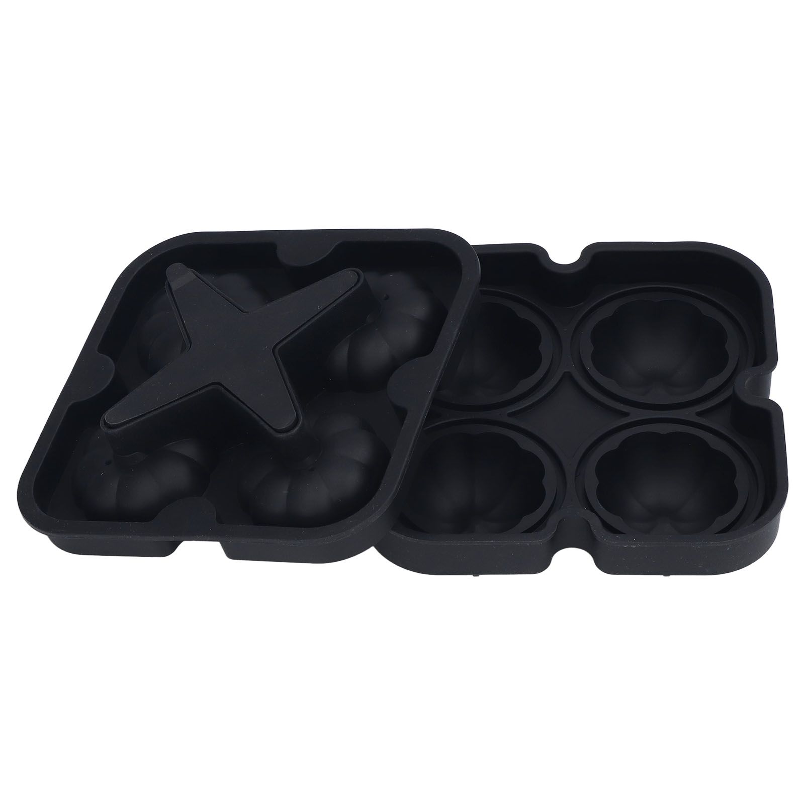 Pumpkin Ice Ball Mold 3D Pumpkin Shape Food Grade Silicone 4 Cells Easy view 5