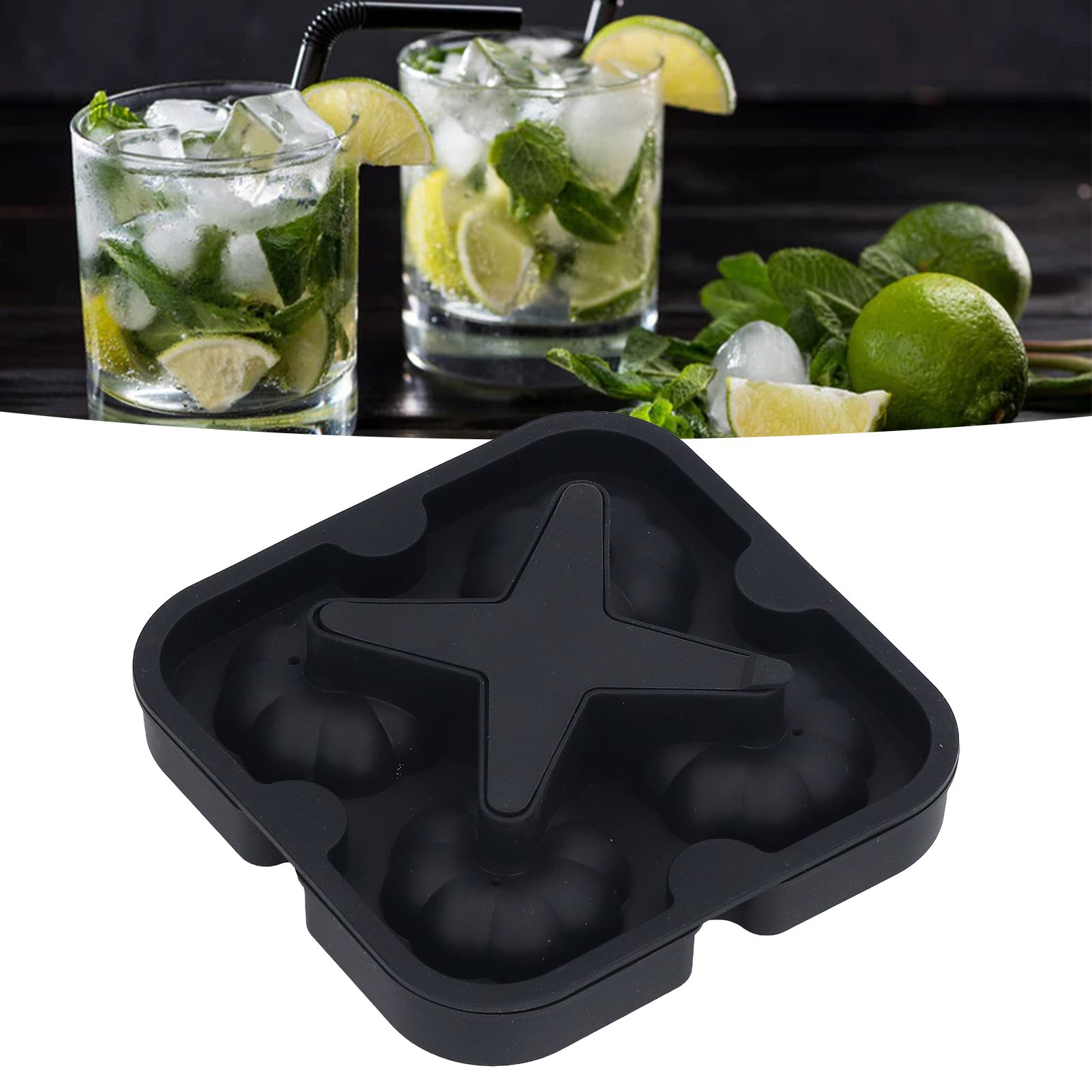 Pumpkin Ice Ball Mold 3D Pumpkin Shape Food Grade Silicone 4 Cells Easy view 11