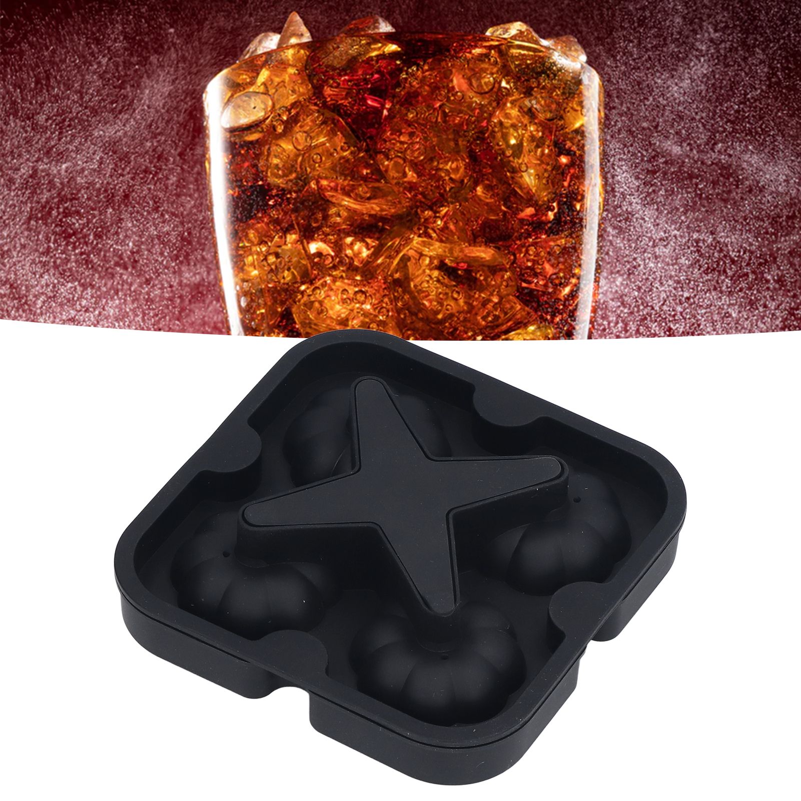 Pumpkin Ice Ball Mold 3D Pumpkin Shape Food Grade Silicone 4 Cells Easy view 12
