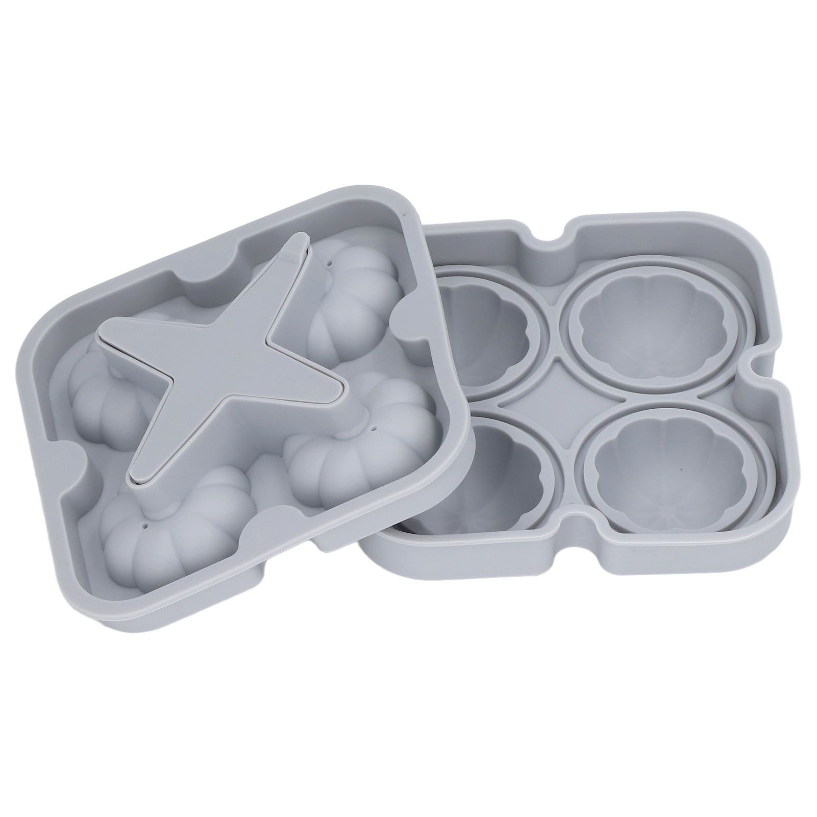 Pumpkin Ice Ball Mold 3D Pumpkin Shape Food Grade Silicone 4 Cells Easy view 5