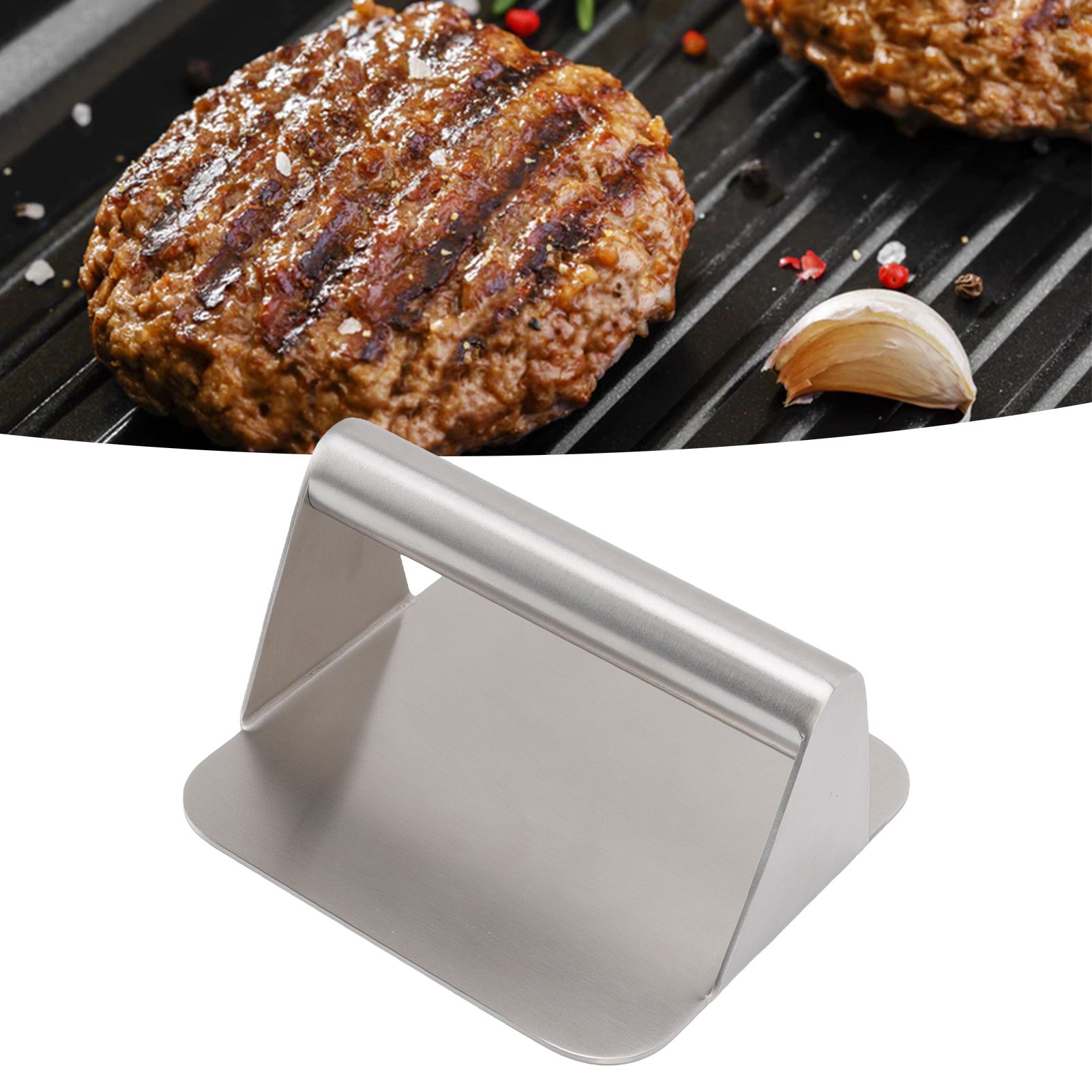 Burger Press 304 Stainless Steel Smash Burger Press for Steak Bacon Chop view 11