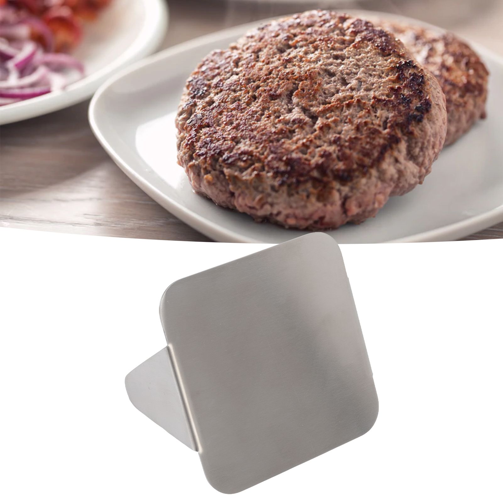 Burger Press 304 Stainless Steel Smash Burger Press for Steak Bacon Chop view 12