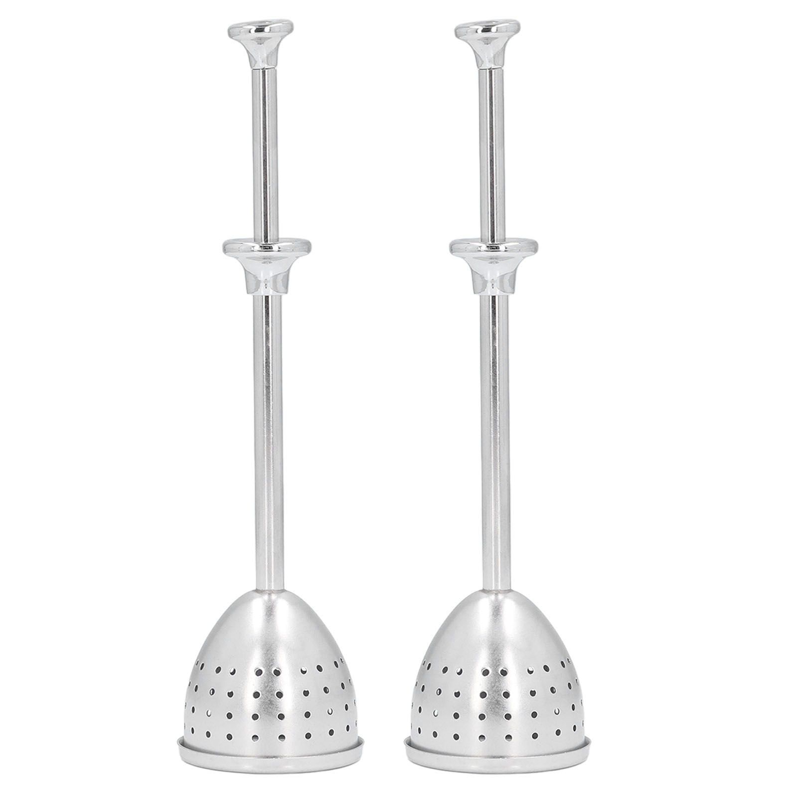 2Pcs Tea Strainer Long Handle Stainless Steel Infuser Filter Reusable Teapot