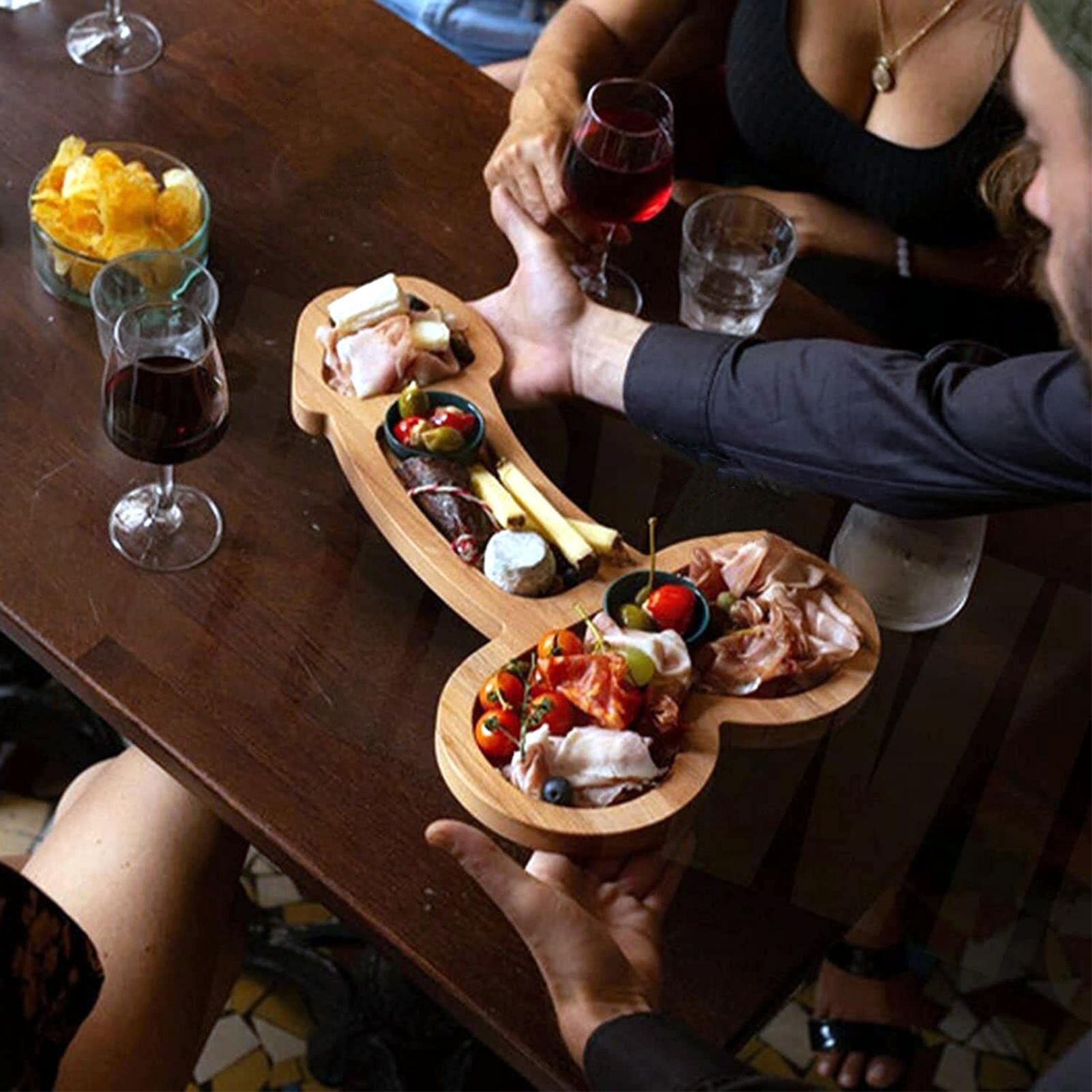 Aperitif Board 9.4in Eco Friendly Wood Nontoxic Odorless BPA Free Large Space view 11