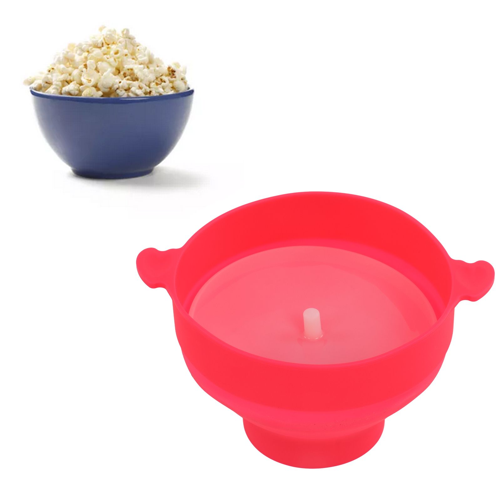Microwavable Popcorn Bowl with Transparent Lid and Handle Collapsible Silicone view 11