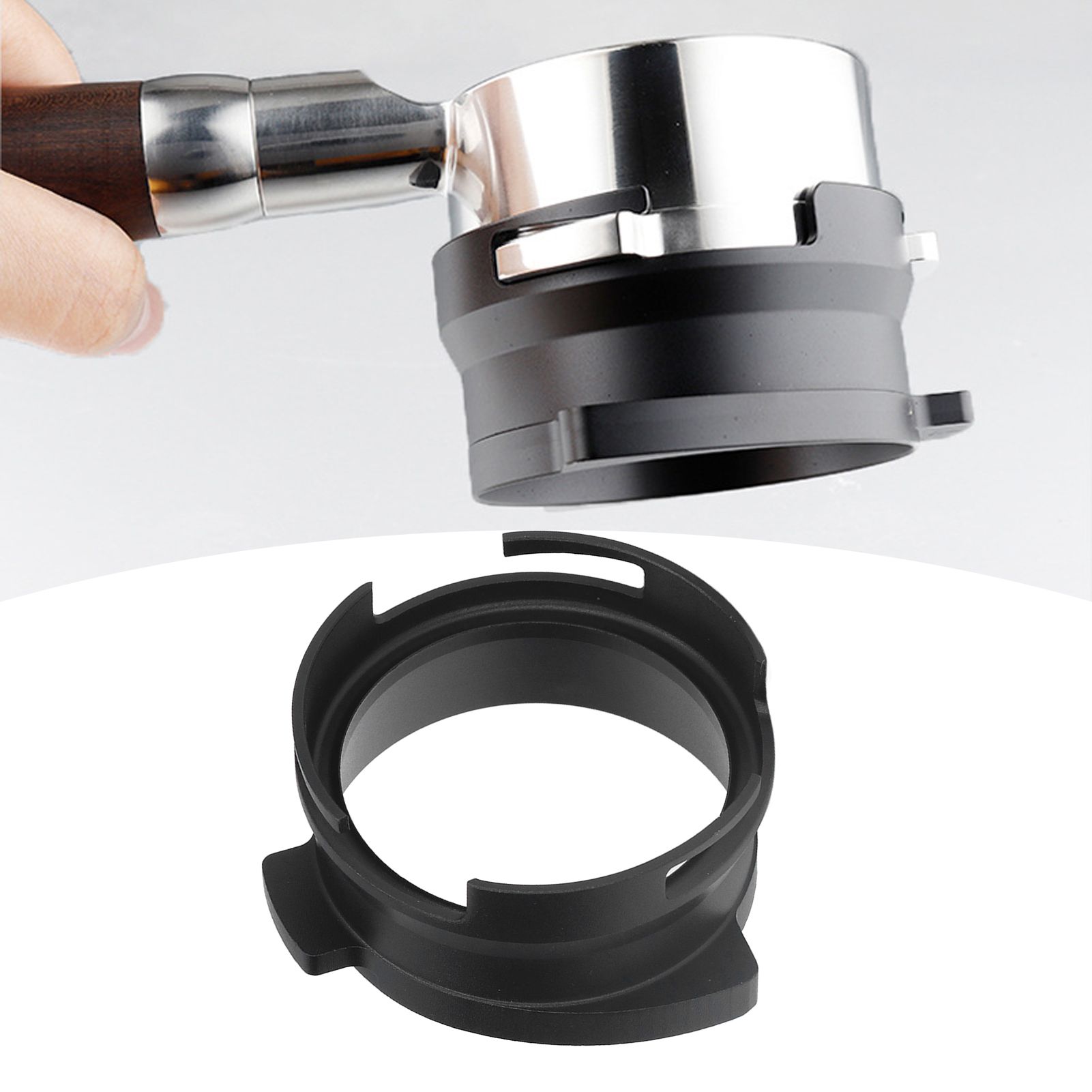 54mm Coffee Portafilter Dosing Funnel Aluminum Alloy Rotatable Dosing Funnel view 12