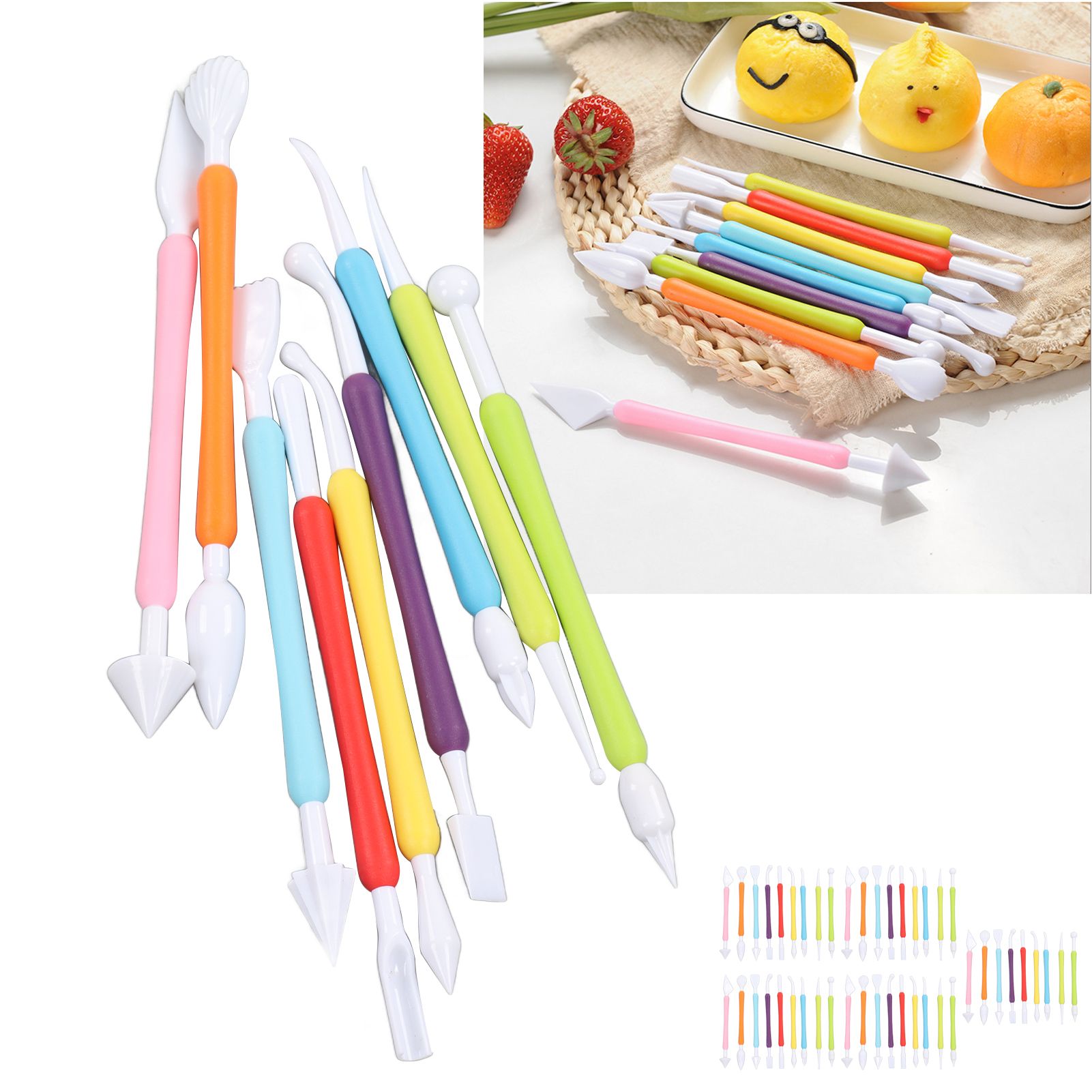 Fondant Decorating Tool PP Double End Design Colorful Fondant Modeling Tools view 10