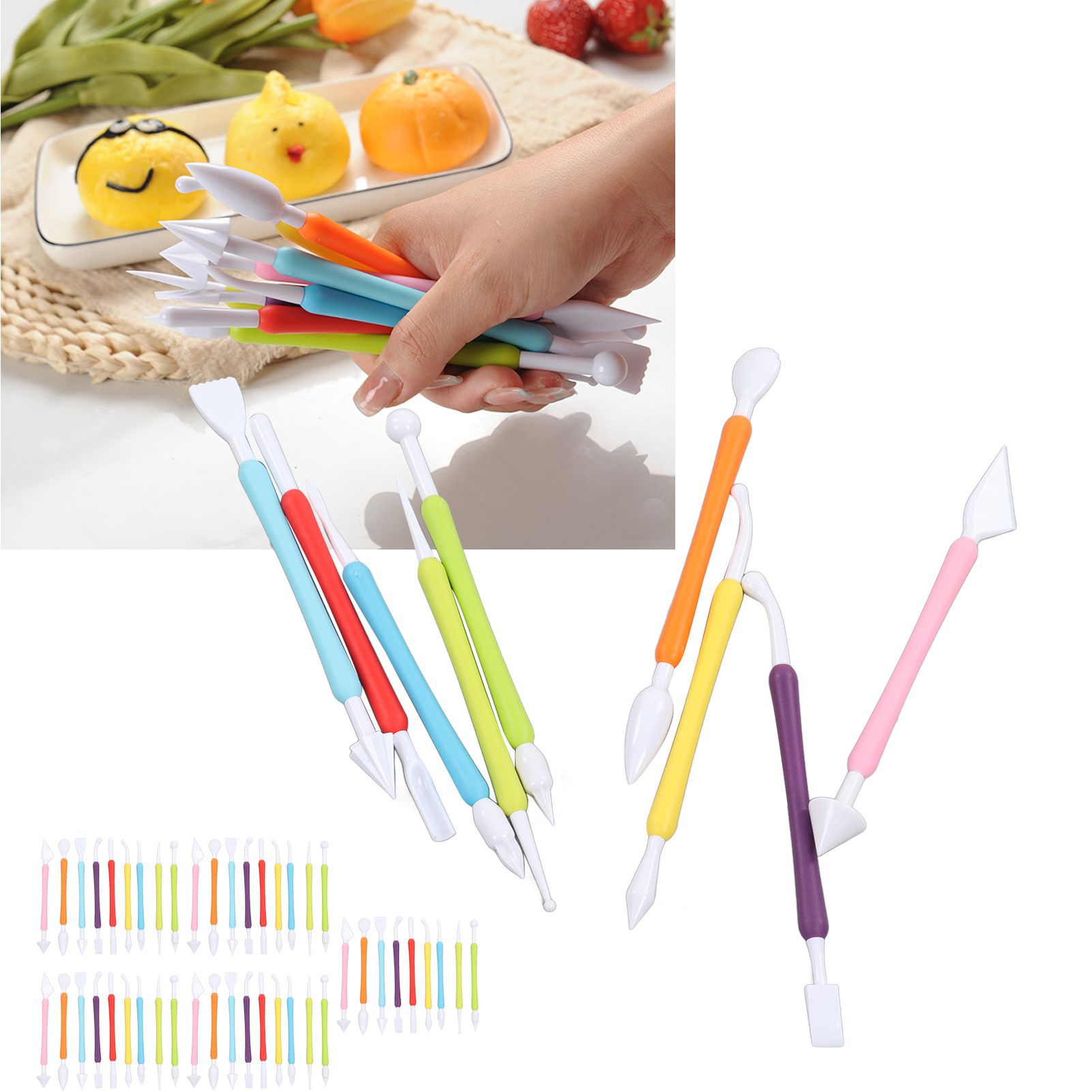 Fondant Decorating Tool PP Double End Design Colorful Fondant Modeling Tools view 11