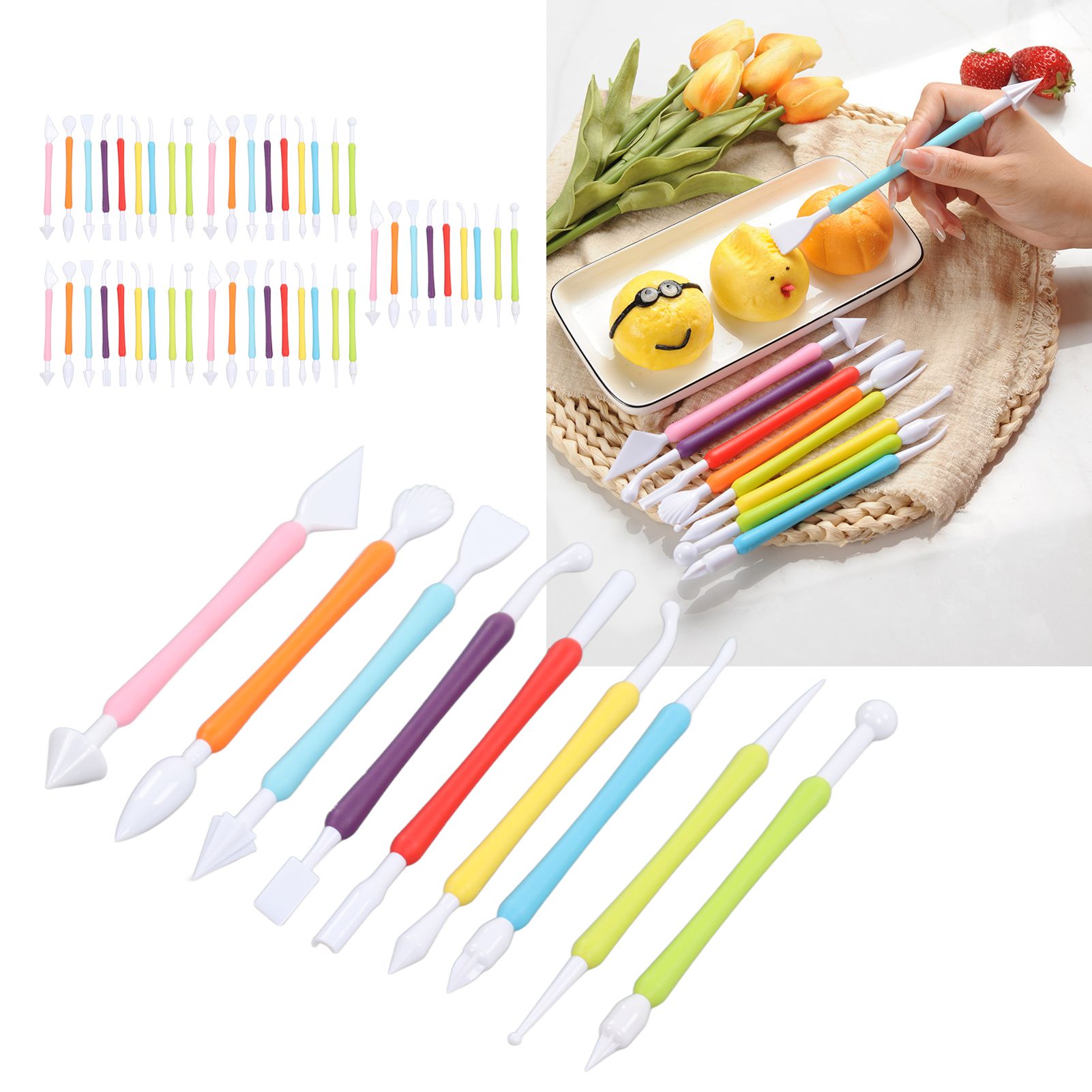 Fondant Decorating Tool PP Double End Design Colorful Fondant Modeling Tools view 12