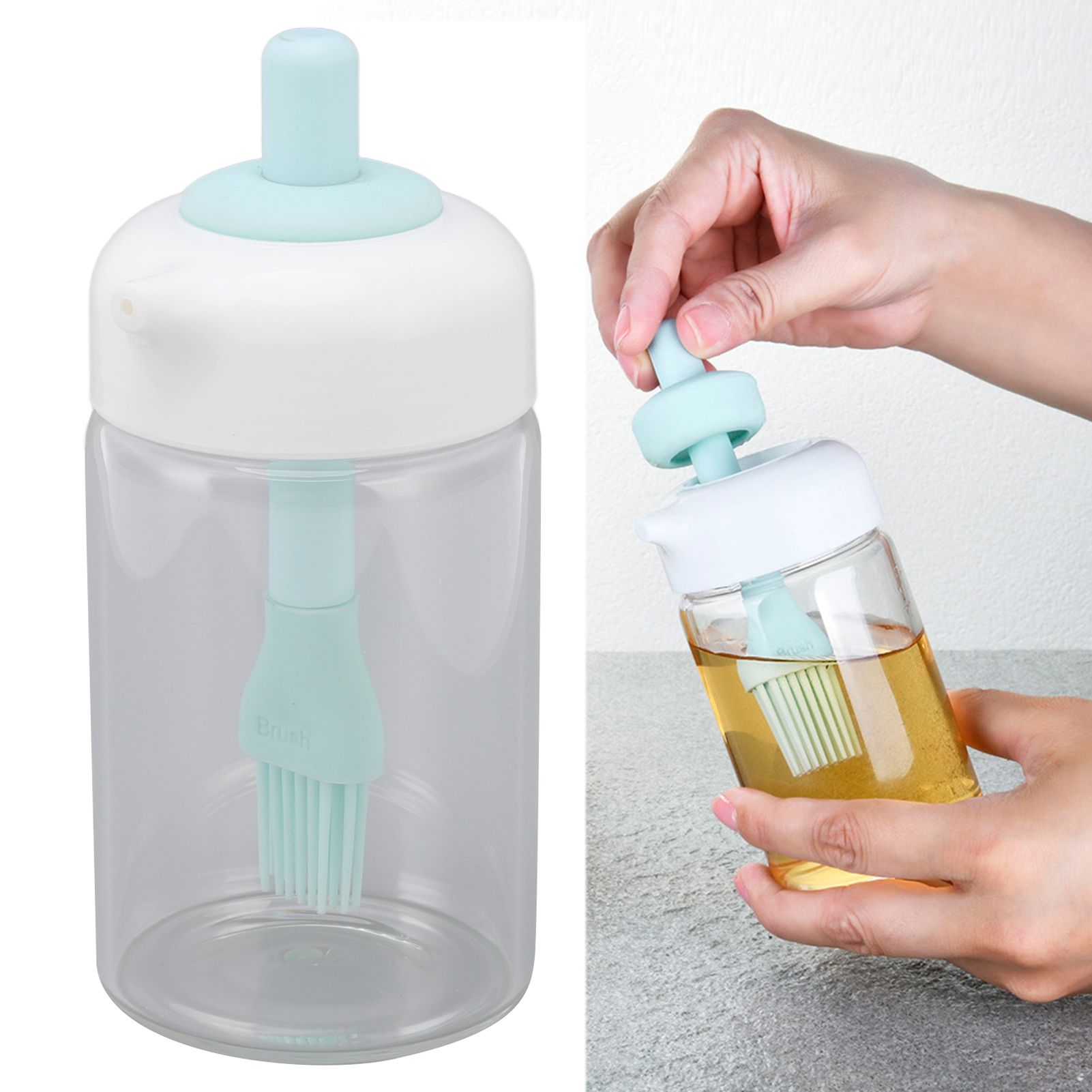 Press Control 2 in 1 Oil Bottle Dispenser Kitchen Glass Oil Bottle with view 10