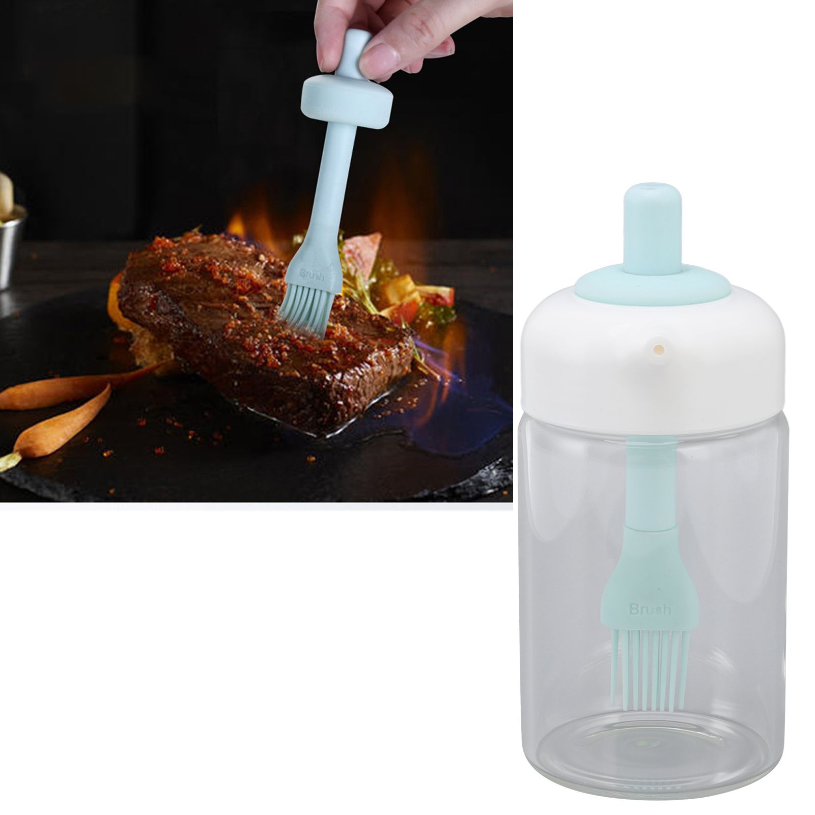 Press Control 2 in 1 Oil Bottle Dispenser Kitchen Glass Oil Bottle with view 12