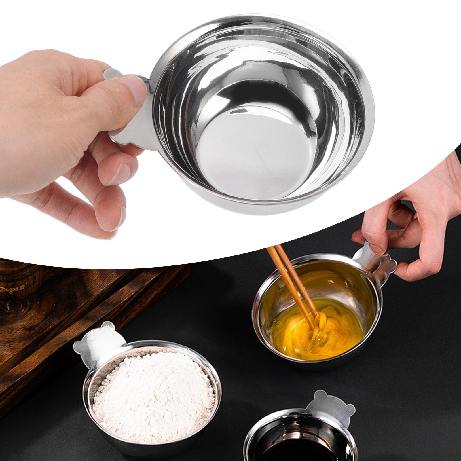 Stainless Steel Bowl Stackable Space Saving Household 304 Stainless Steel Bear view 12