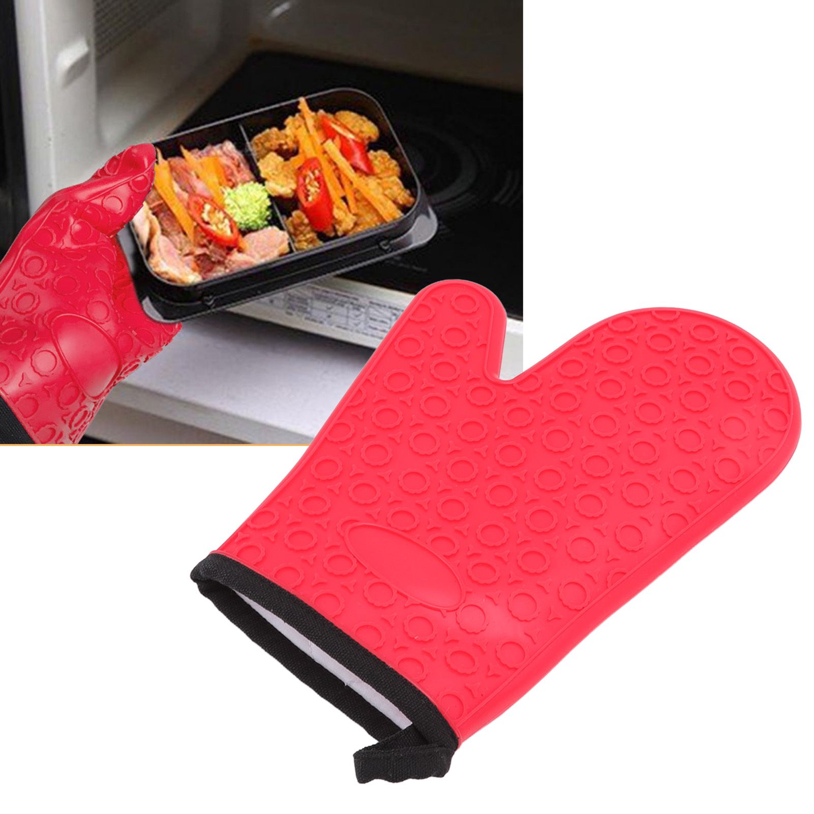 Silicone Oven Mitt High Temperature Resistant Waterproof Slip Proof Kitchen view 12