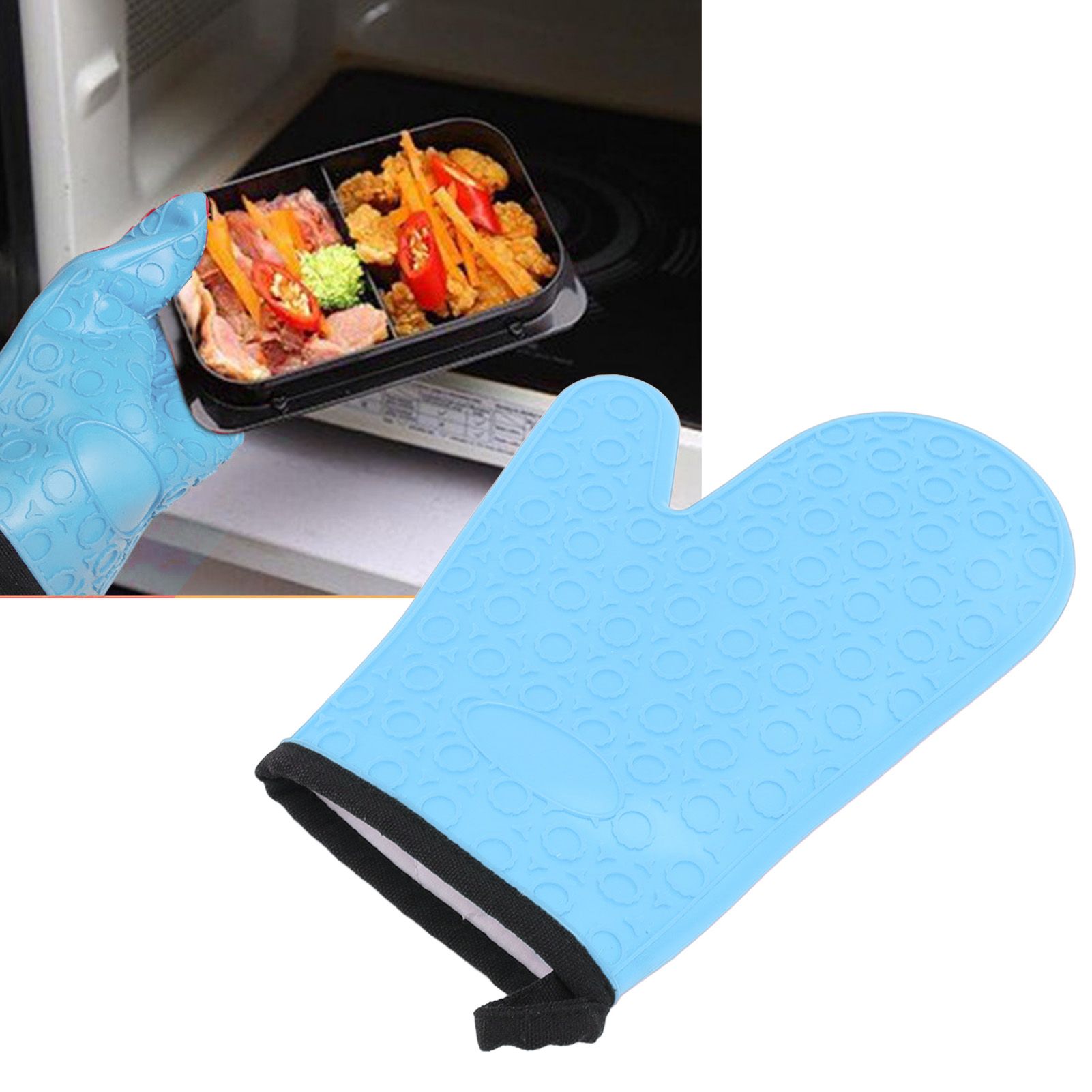 Silicone Oven Mitt High Temperature Resistant Waterproof Slip Proof Kitchen view 11
