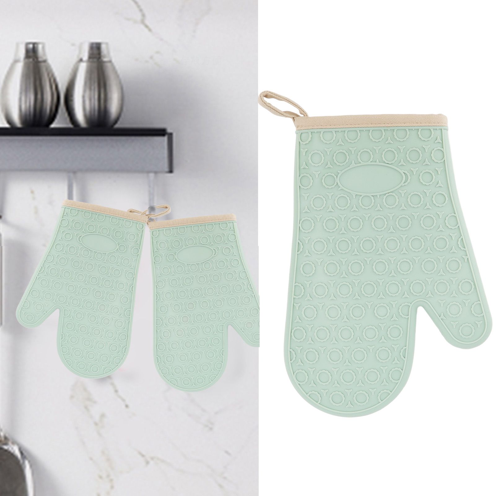 Silicone Oven Mitt High Temperature Resistant Waterproof Slip Proof Kitchen view 11