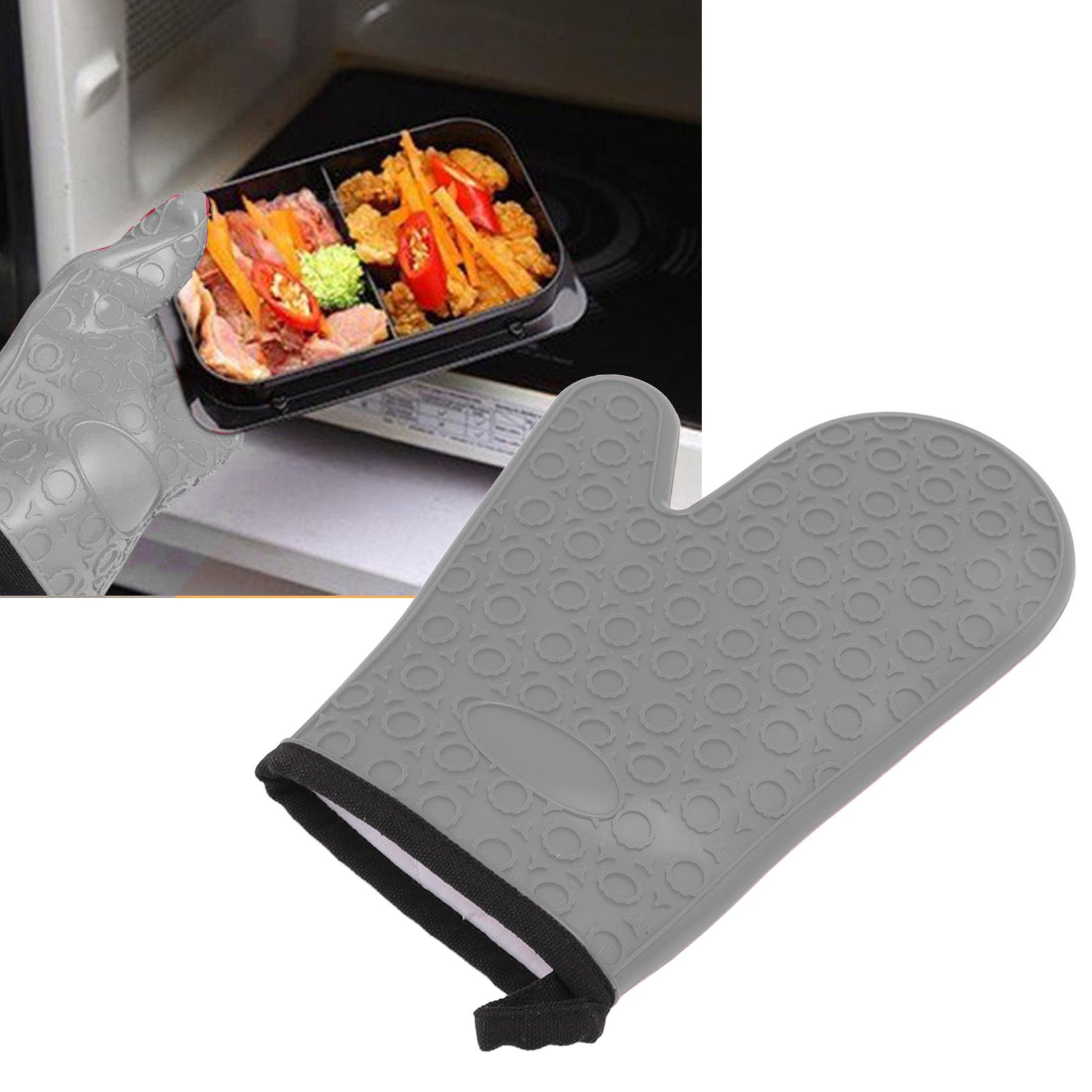 Silicone Oven Mitt High Temperature Resistant Waterproof Slip Proof Kitchen view 12