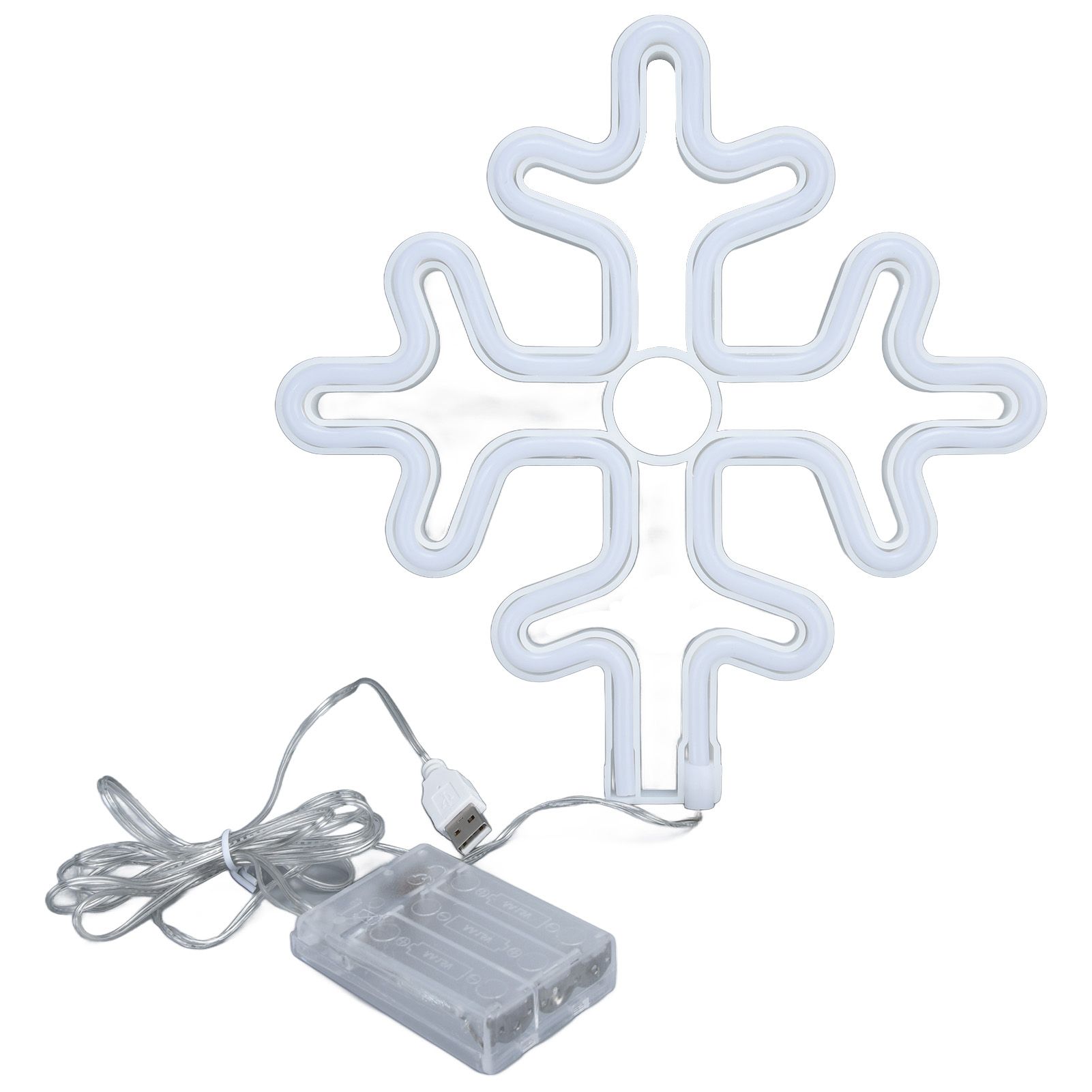 70in Neon Sign Romantic Christmas Snowflake Battery USB Powered LED Neon Light view 5
